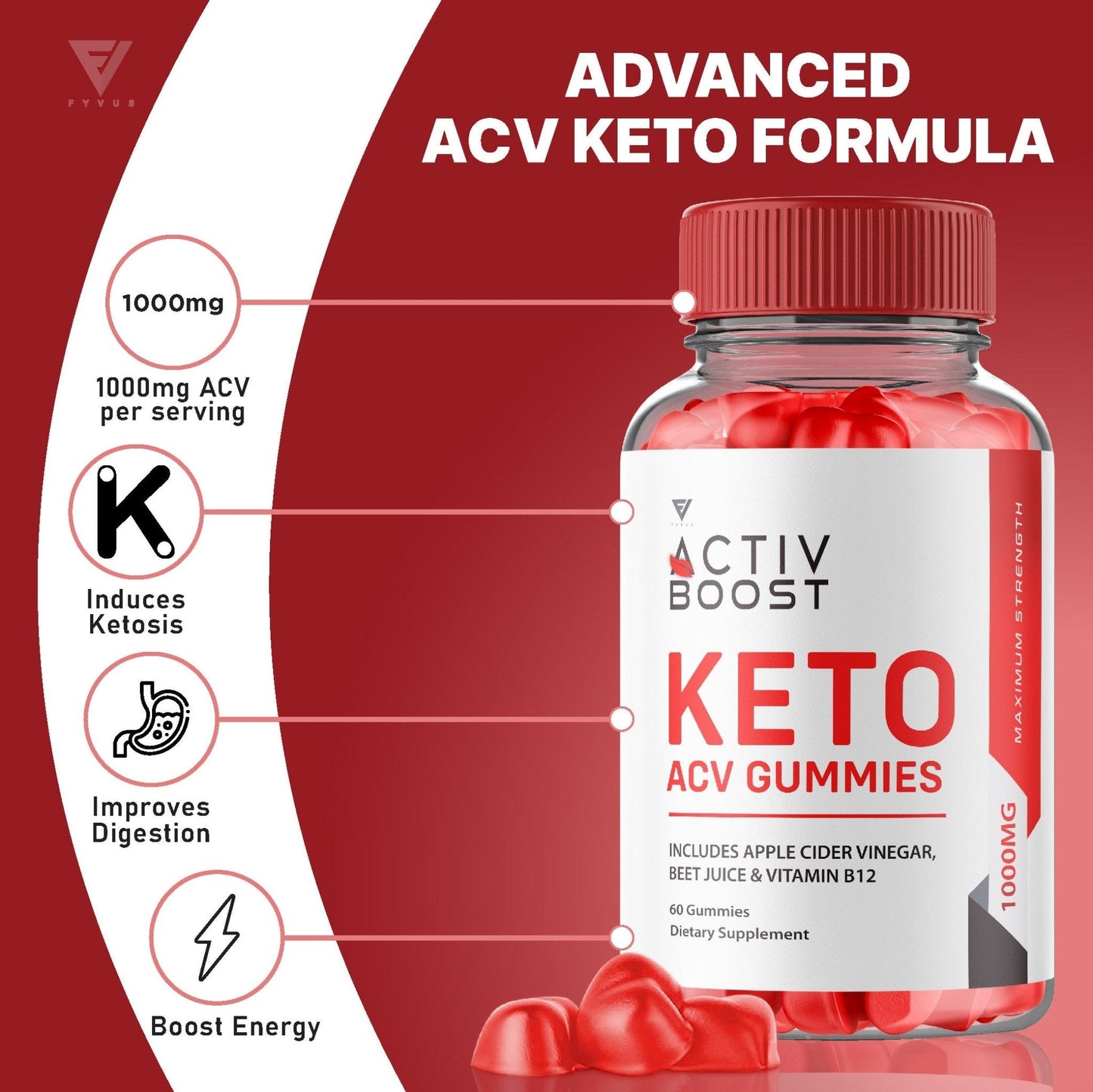 Activ Boost - Keto ACV Gummies - Vitamin Place - Apple Cider Vinegar Gummies
