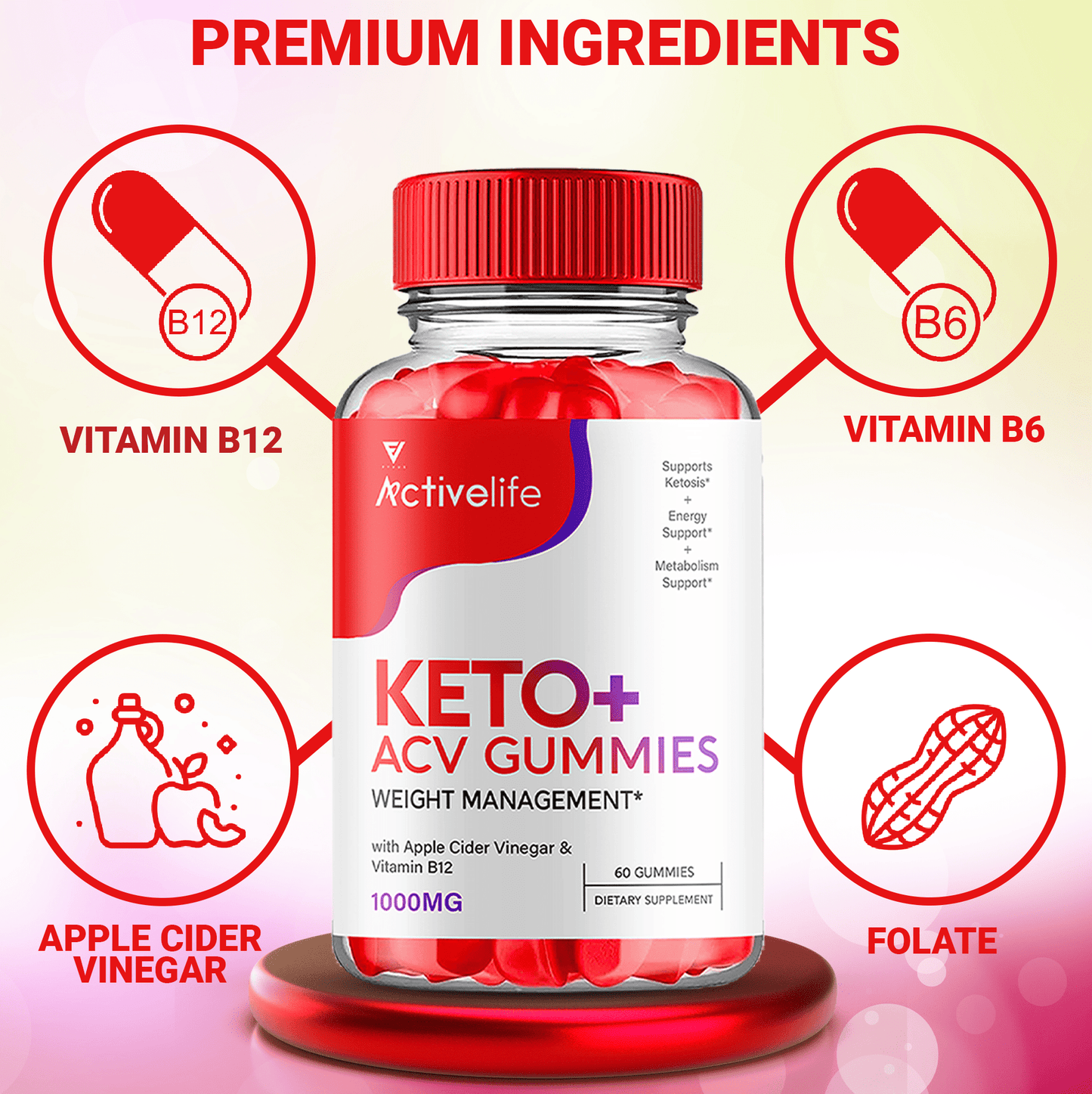 Activelife Keto ACV Gummies - Vitamin Place - Apple Cider Vinegar Gummies