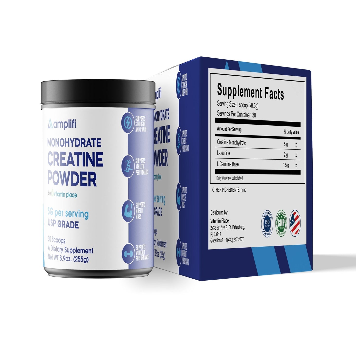 Amplifi Creatine Monohydrate Powder - Vitamin Place - Metabolism & Wellness