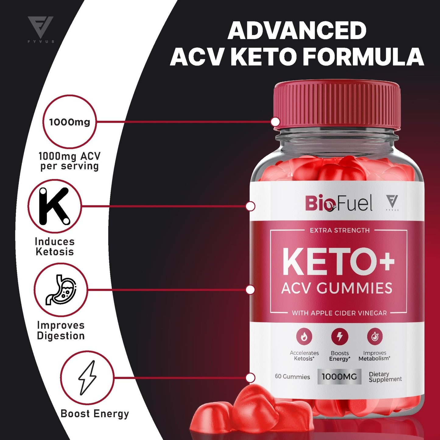 BioFuel - Keto ACV Gummies - Vitamin Place - Apple Cider Vinegar Gummies