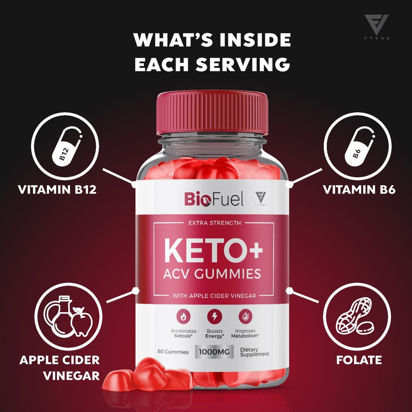 BioFuel - Keto ACV Gummies - Vitamin Place - Apple Cider Vinegar Gummies