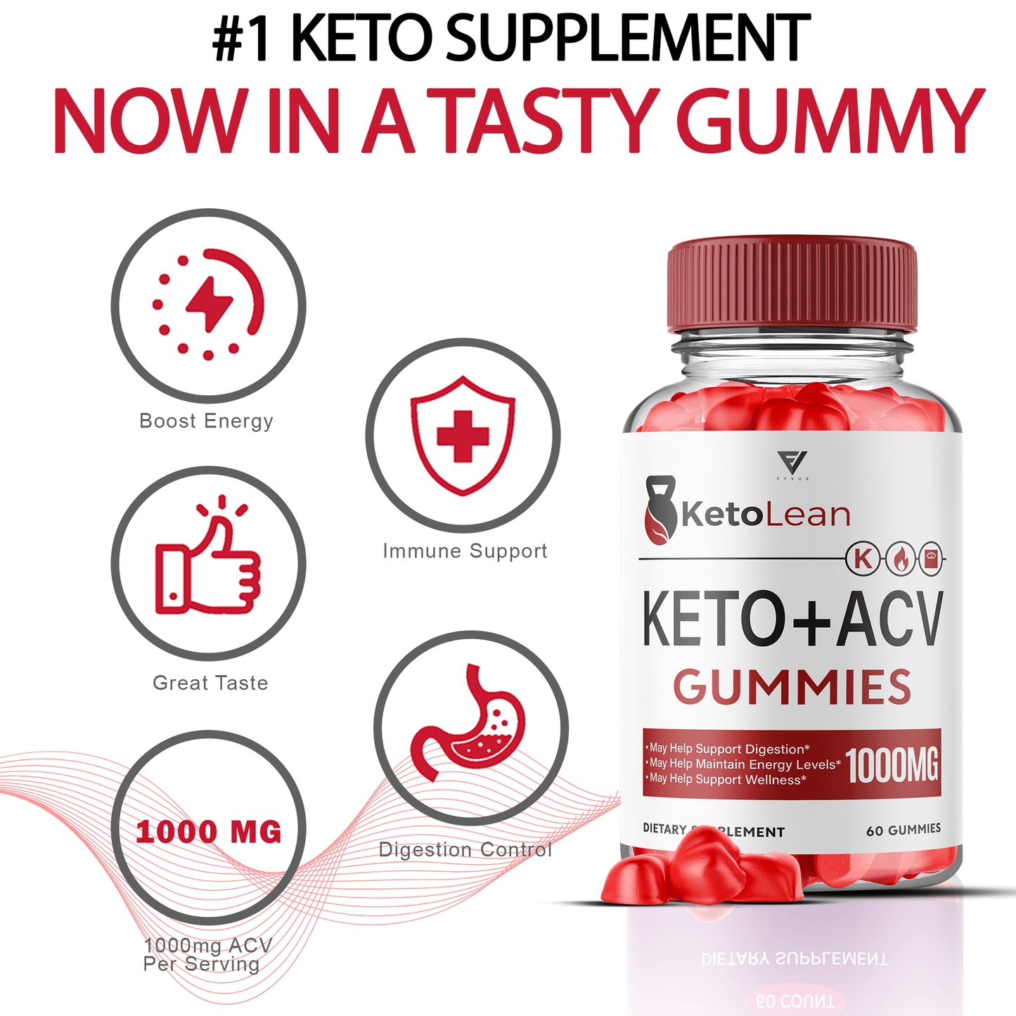 Keto Lean Keto ACV Gummies - Vitamin Place - Apple Cider Vinegar Gummies