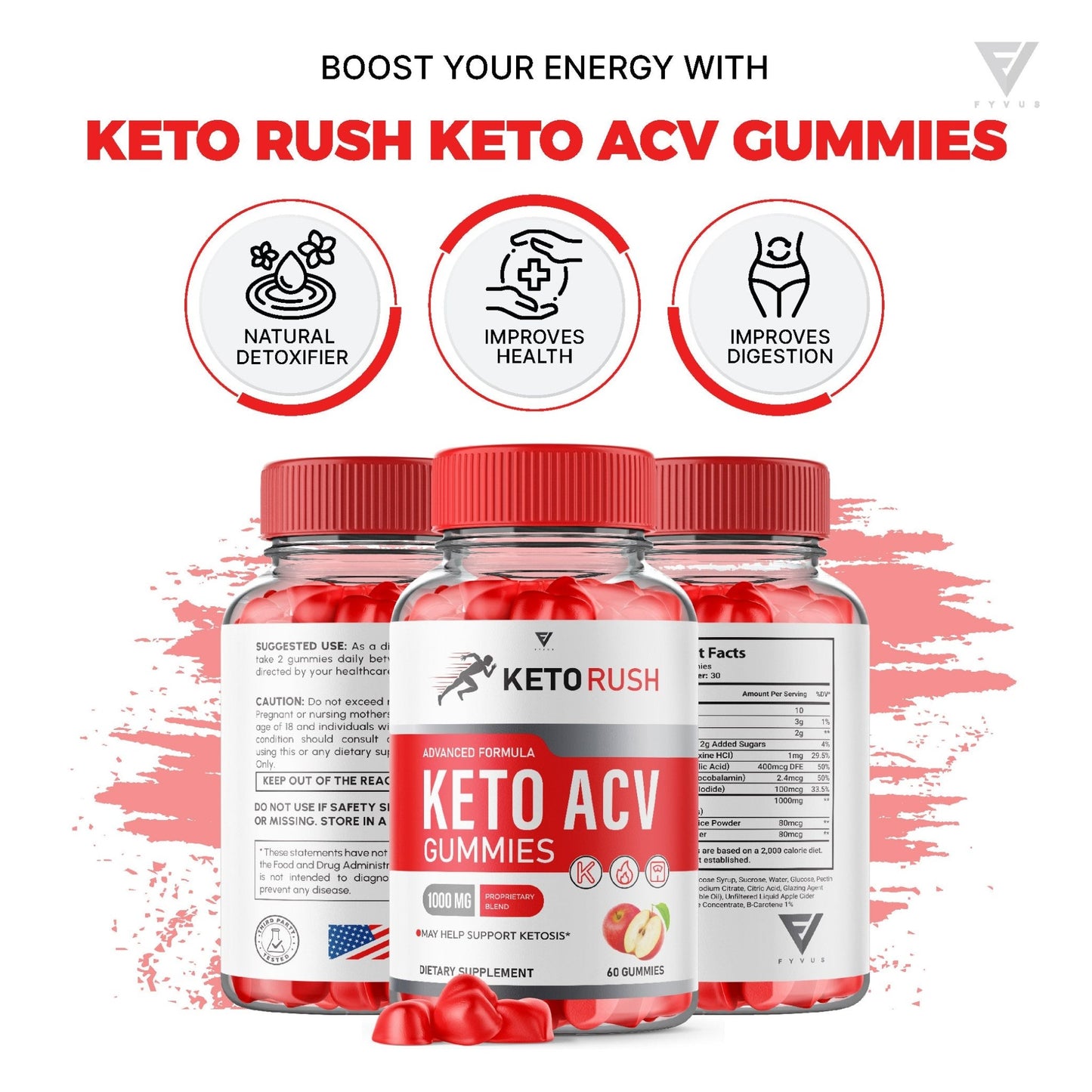 Keto Rush - Keto ACV Gummies - Vitamin Place - Apple Cider Vinegar Gummies