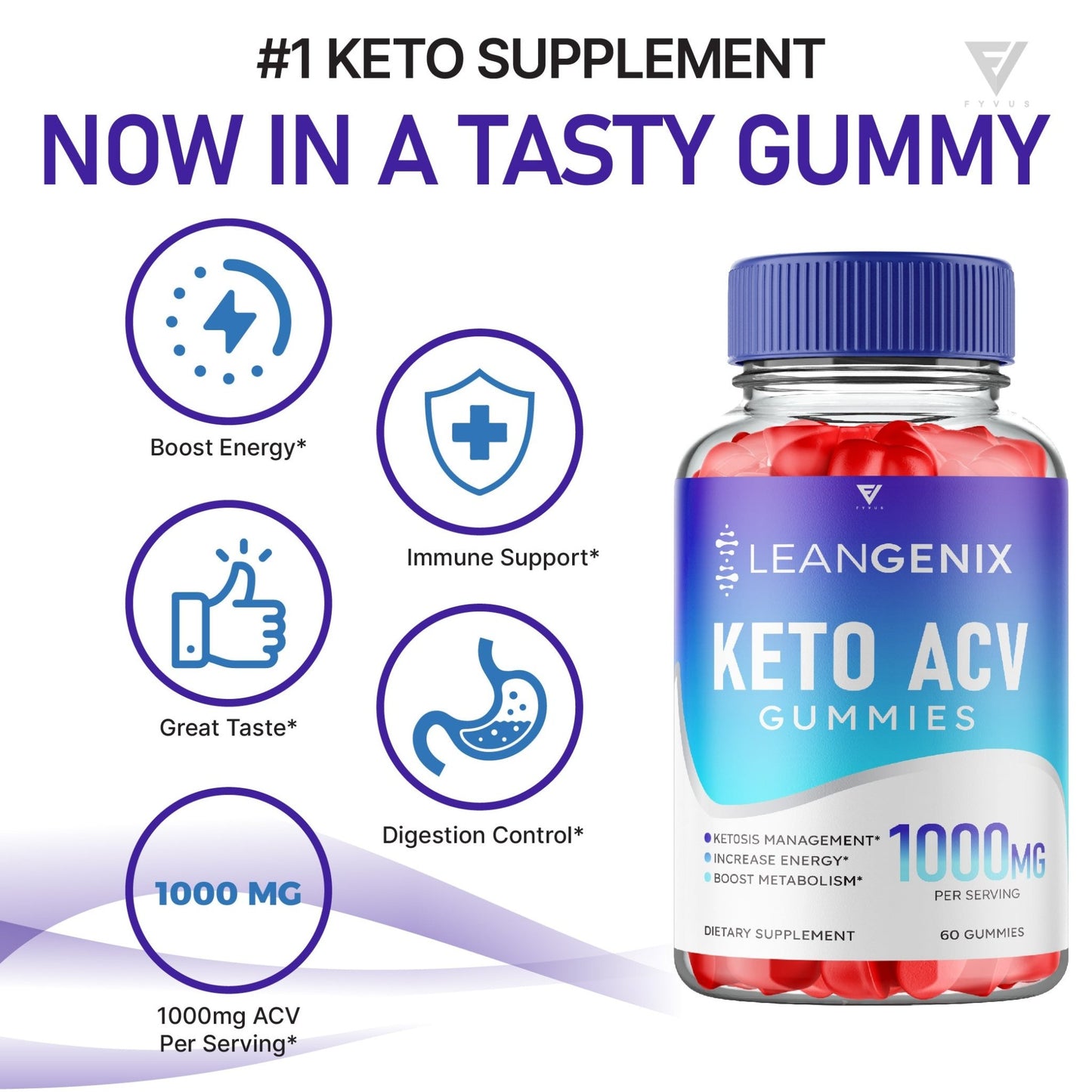 LeanGenix - Keto ACV Gummies - Vitamin Place - Apple Cider Vinegar Gummies
