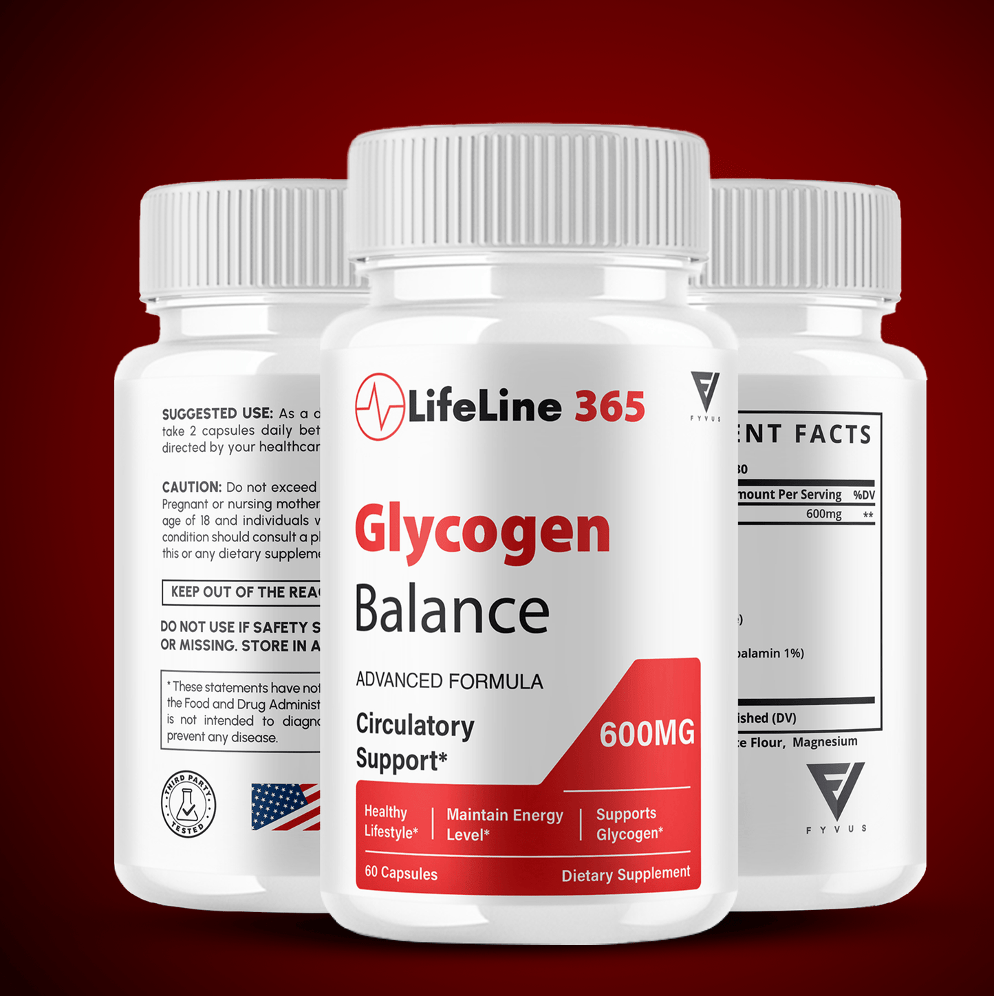 LifeLine 365 Glycogen Support Capsules - Vitamin Place - Blood Sugar Capsules