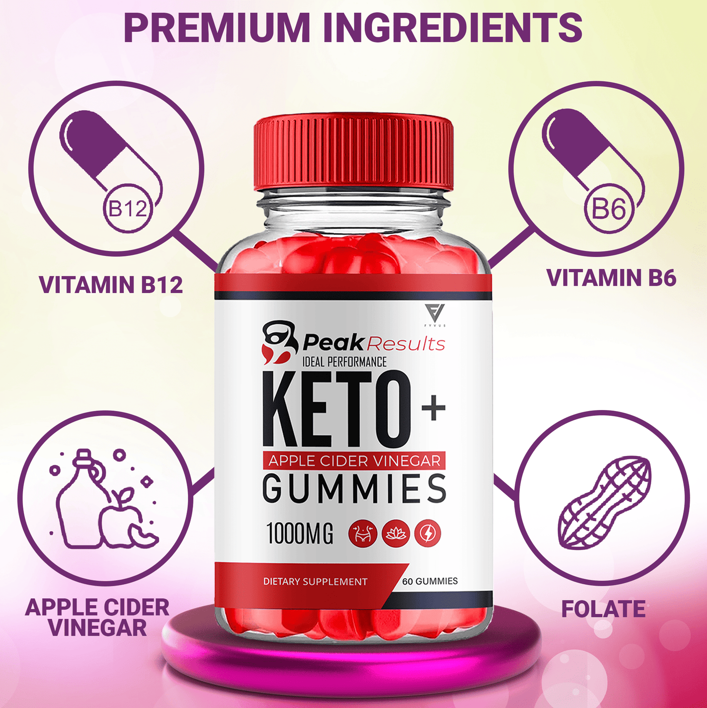 Peak Results Keto ACV Gummies - Vitamin Place - Apple Cider Vinegar Gummies