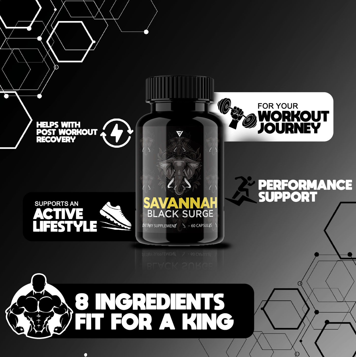 Savannah Black Surge Capsules - Vitamin Place - Sports Nutrition