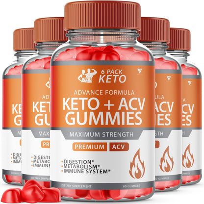 6 Pack Keto + ACV Gummies - Vitamin Place - Apple Cider Vinegar Gummies