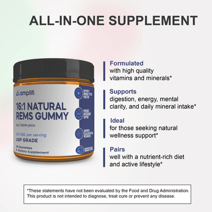 Amplifi 16:1 Natural REMS Sea Moss Gummies - Vitamin Place - Men's Health