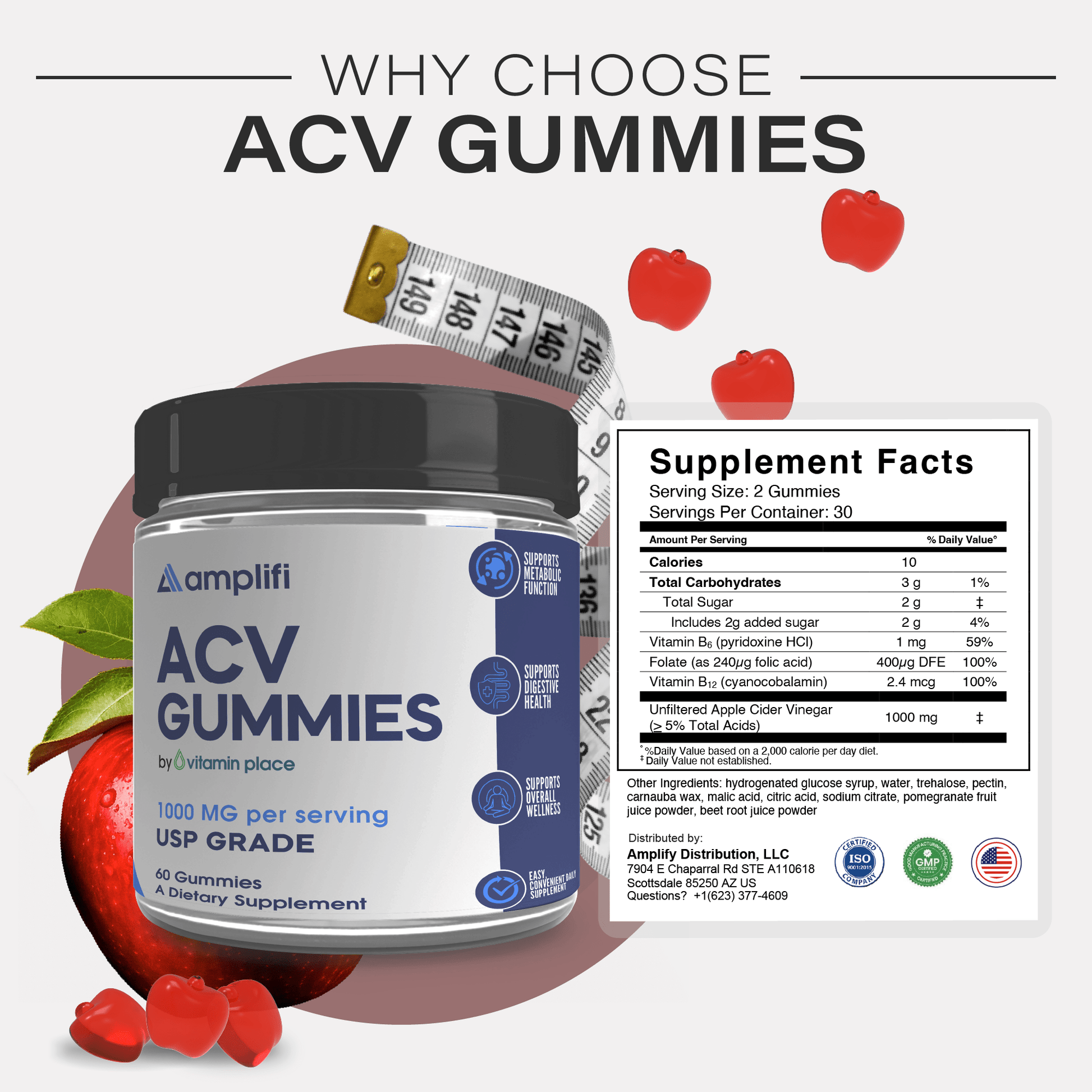 Amplifi ACV Gummies - Vitamin Place - Metabolism & Wellness