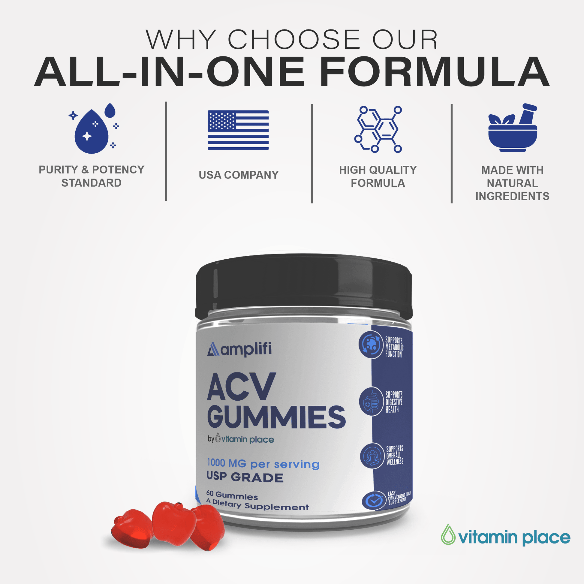 Amplifi ACV Gummies - Vitamin Place - Metabolism & Wellness
