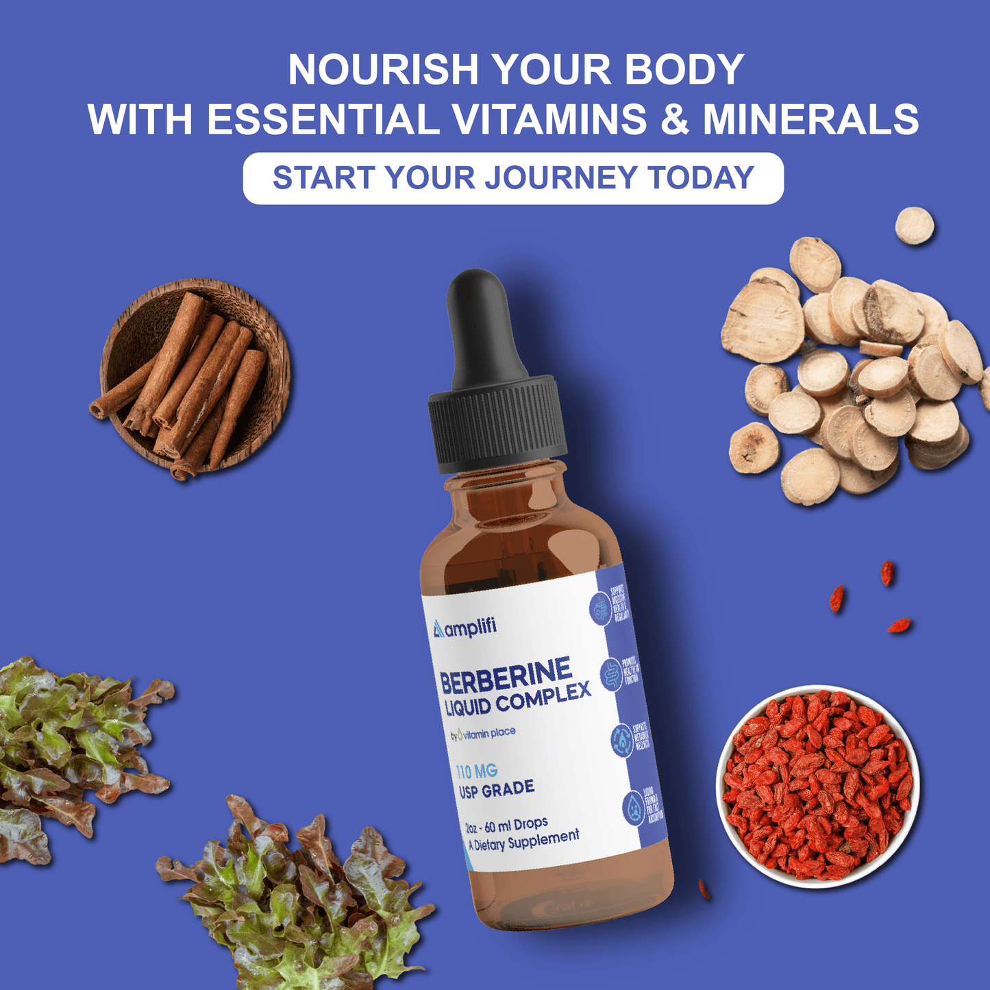 Amplifi Berberine Liquid Complex - Vitamin Place - Energy & Circulation