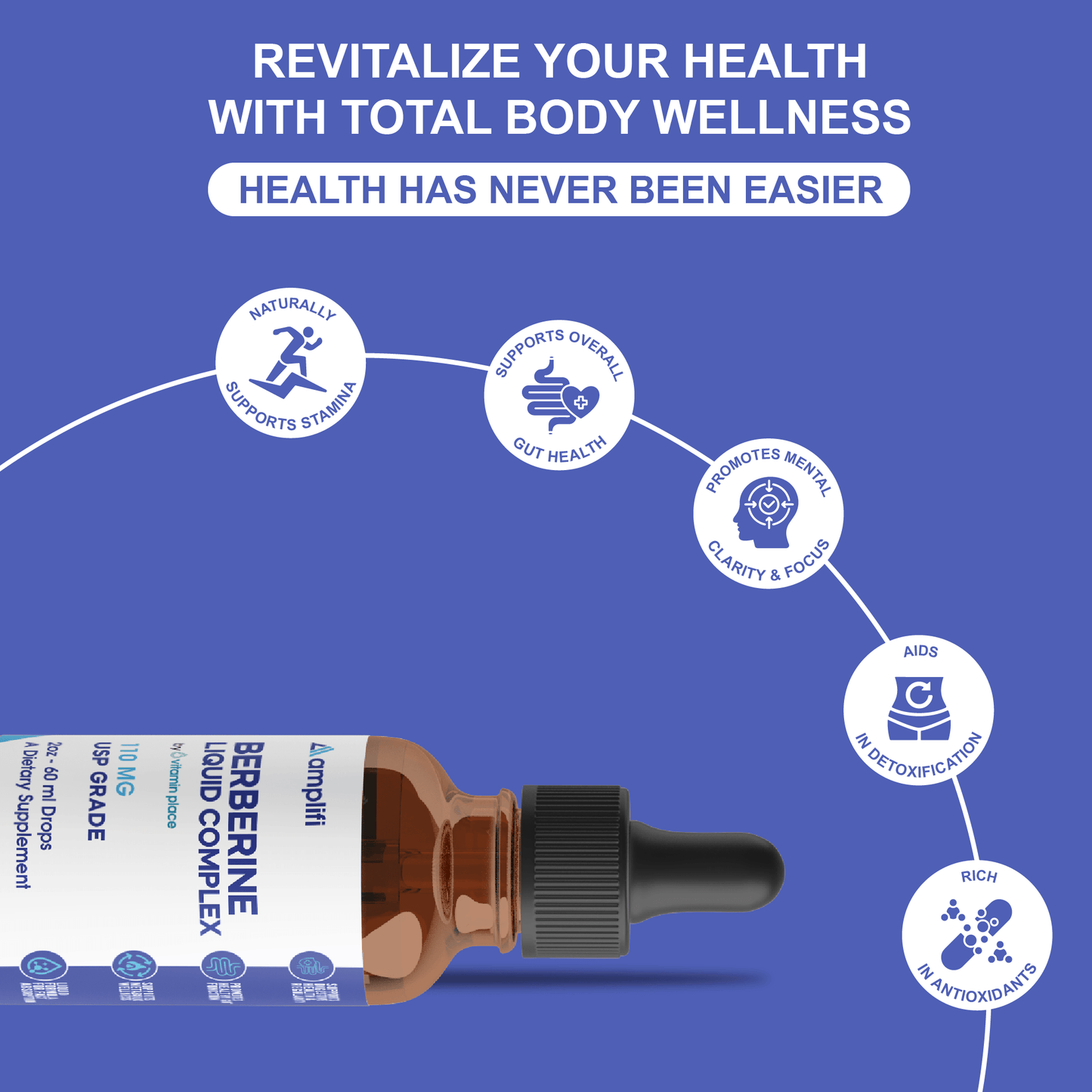 Amplifi Berberine Liquid Complex - Vitamin Place - Energy & Circulation