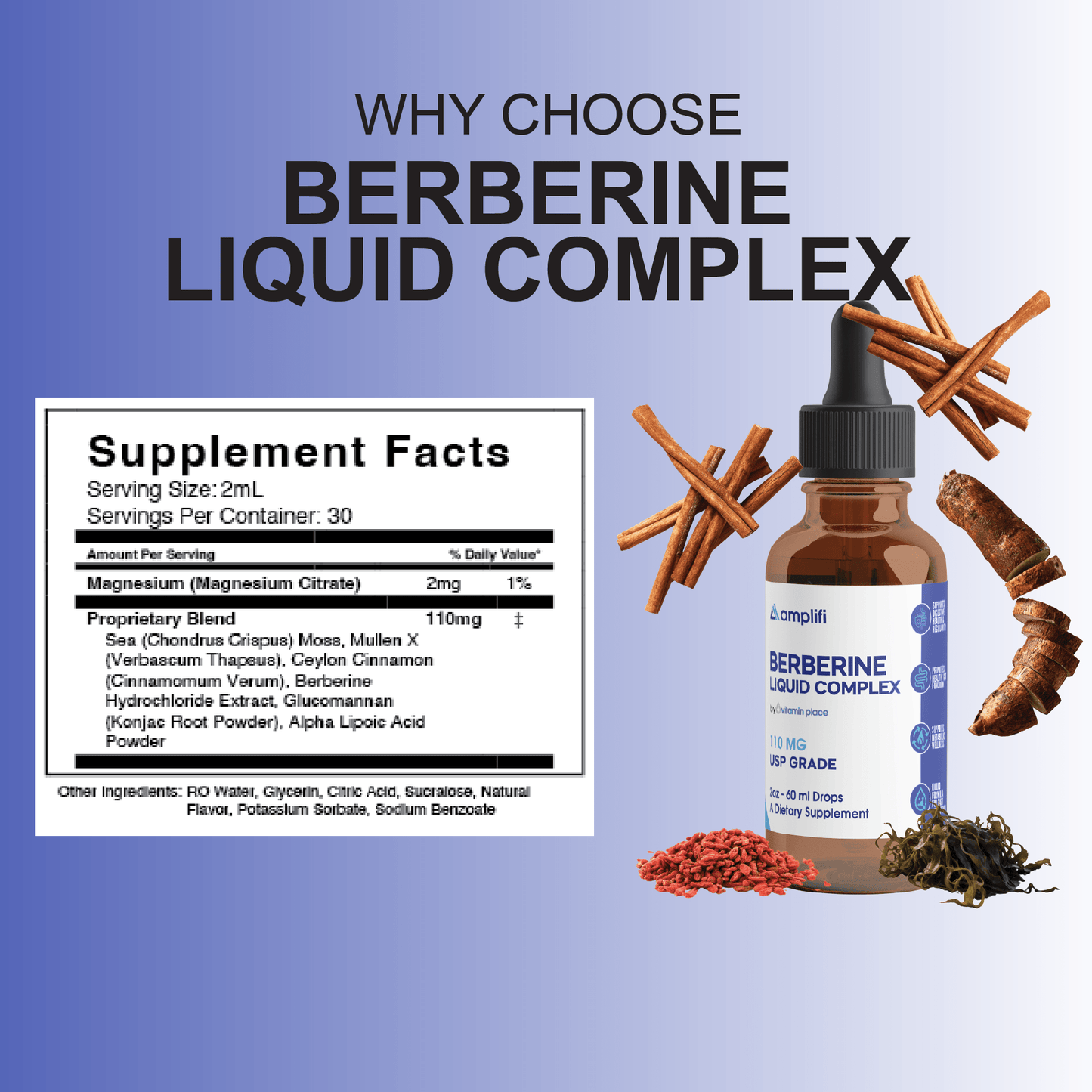 Amplifi Berberine Liquid Complex - Vitamin Place - Energy & Circulation