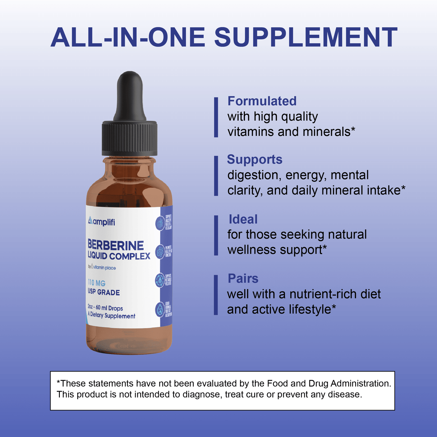 Amplifi Berberine Liquid Complex - Vitamin Place - Energy & Circulation