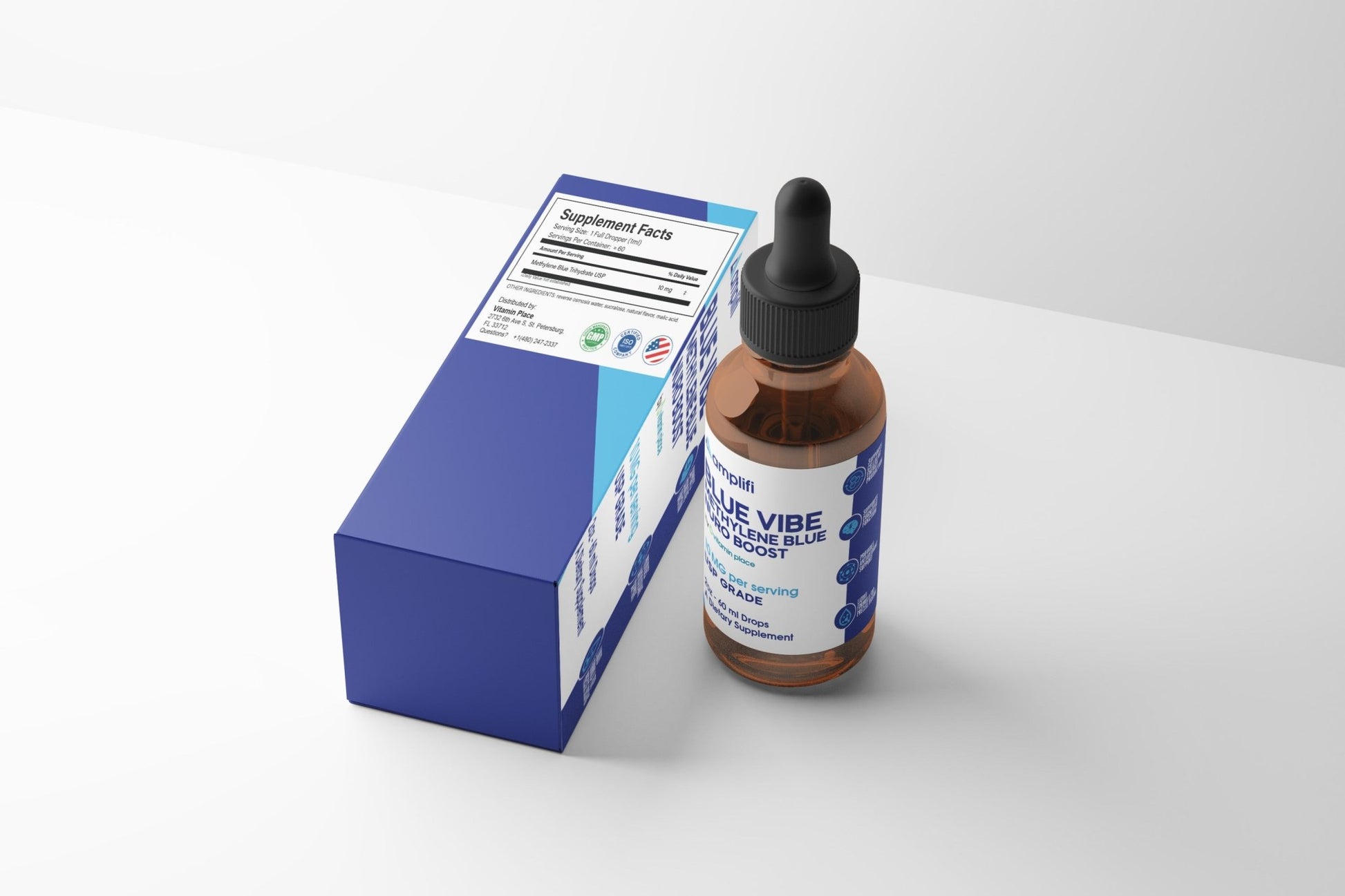 Amplifi Blue Vibe Methylene Blue Drops - Vitamin Place - Energy & Circulation