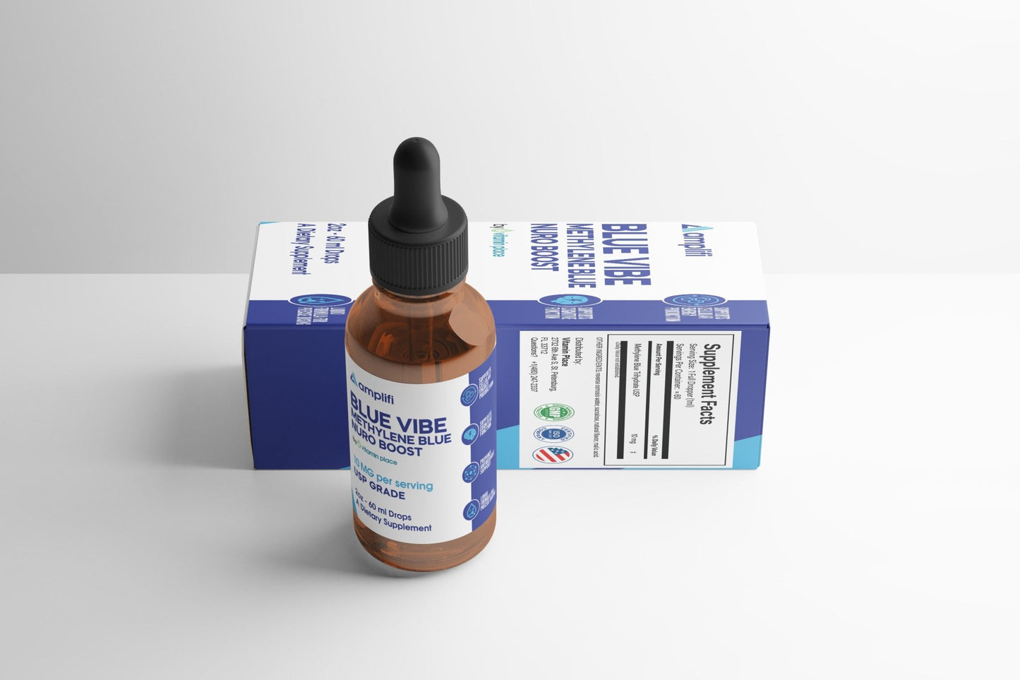 Amplifi Blue Vibe Methylene Blue Drops - Vitamin Place - Energy & Circulation