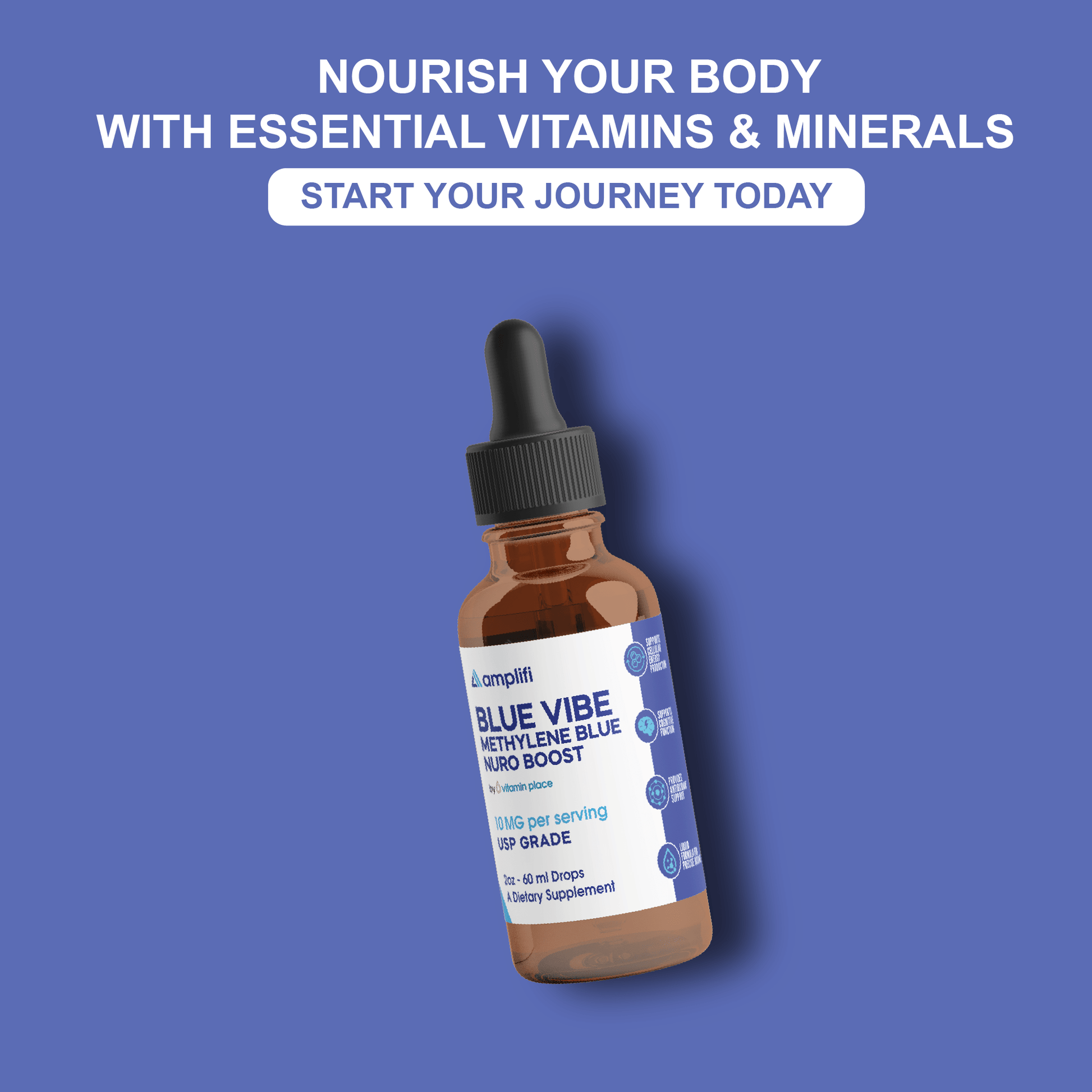 Amplifi Blue Vibe Methylene Blue Drops - Vitamin Place - Energy & Circulation