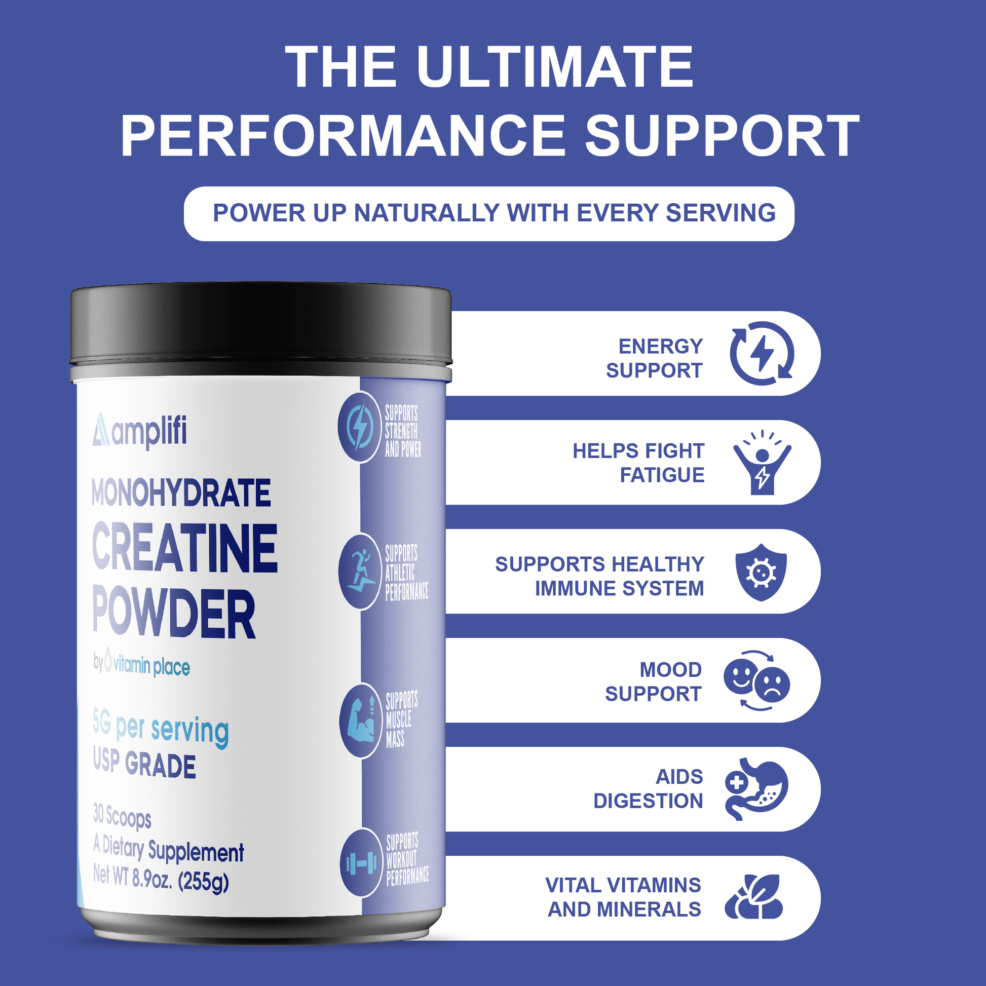 Amplifi Creatine Monohydrate Powder - Vitamin Place - Metabolism & Wellness