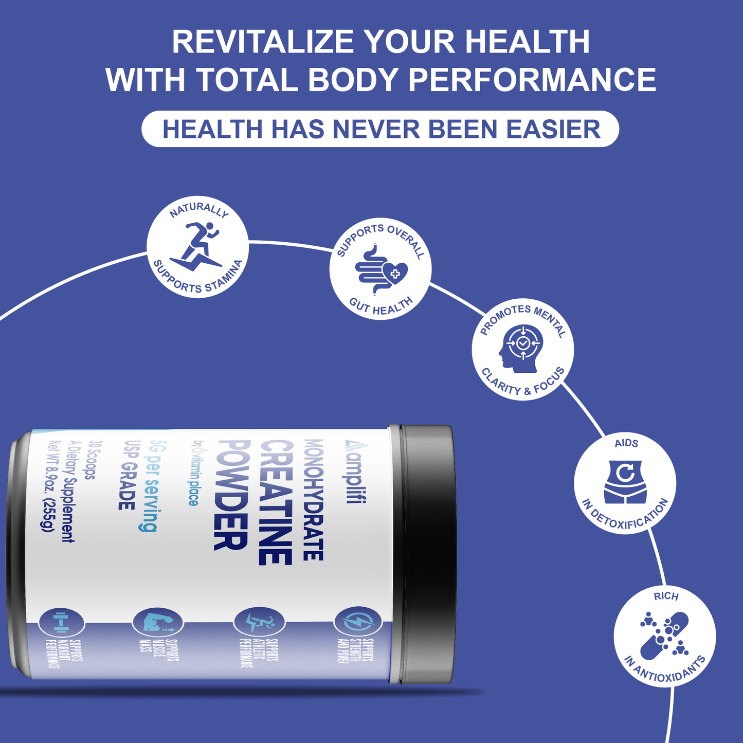 Amplifi Creatine Monohydrate Powder - Vitamin Place - Metabolism & Wellness