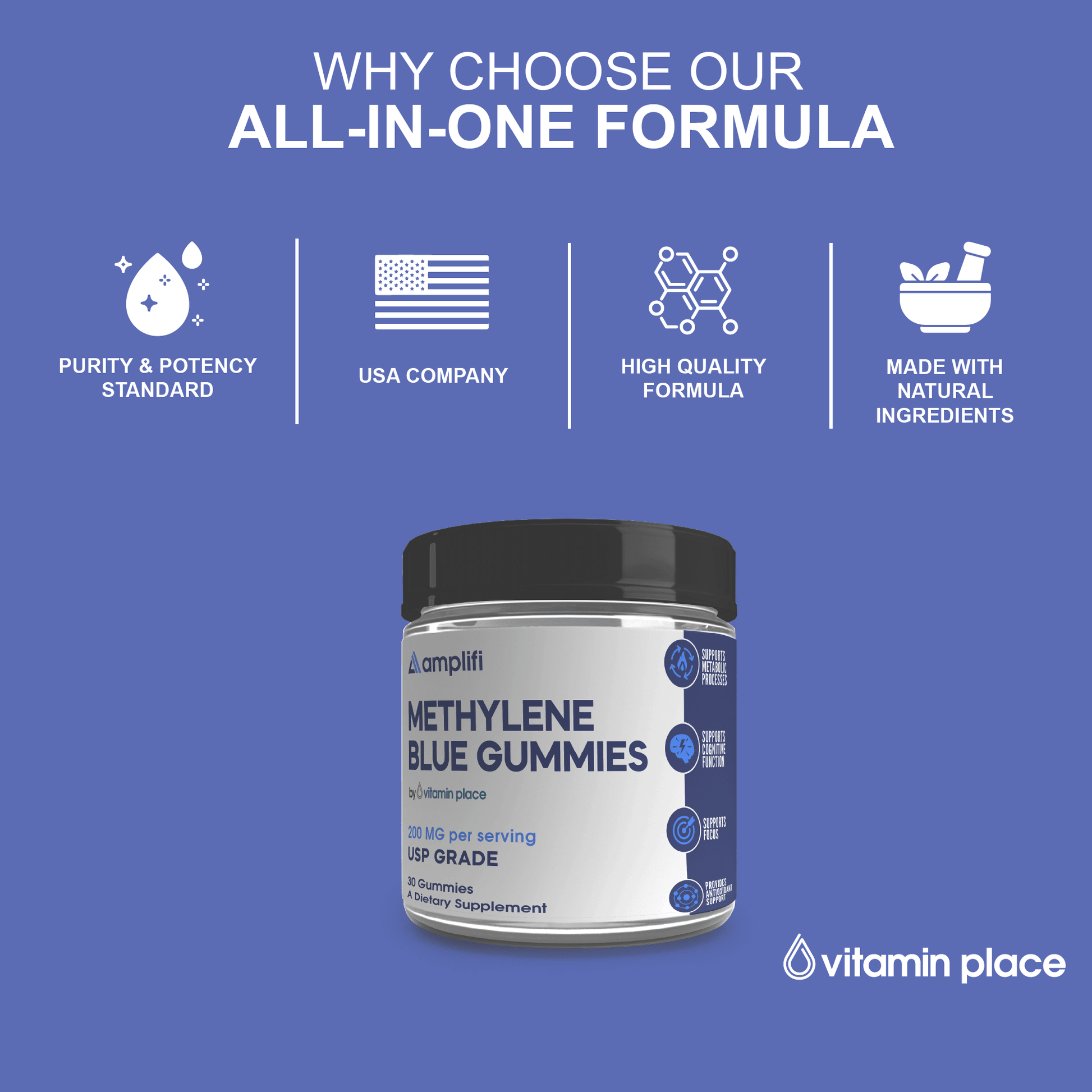 Amplifi Methylene Blue Gummies - Vitamin Place - Men's Health