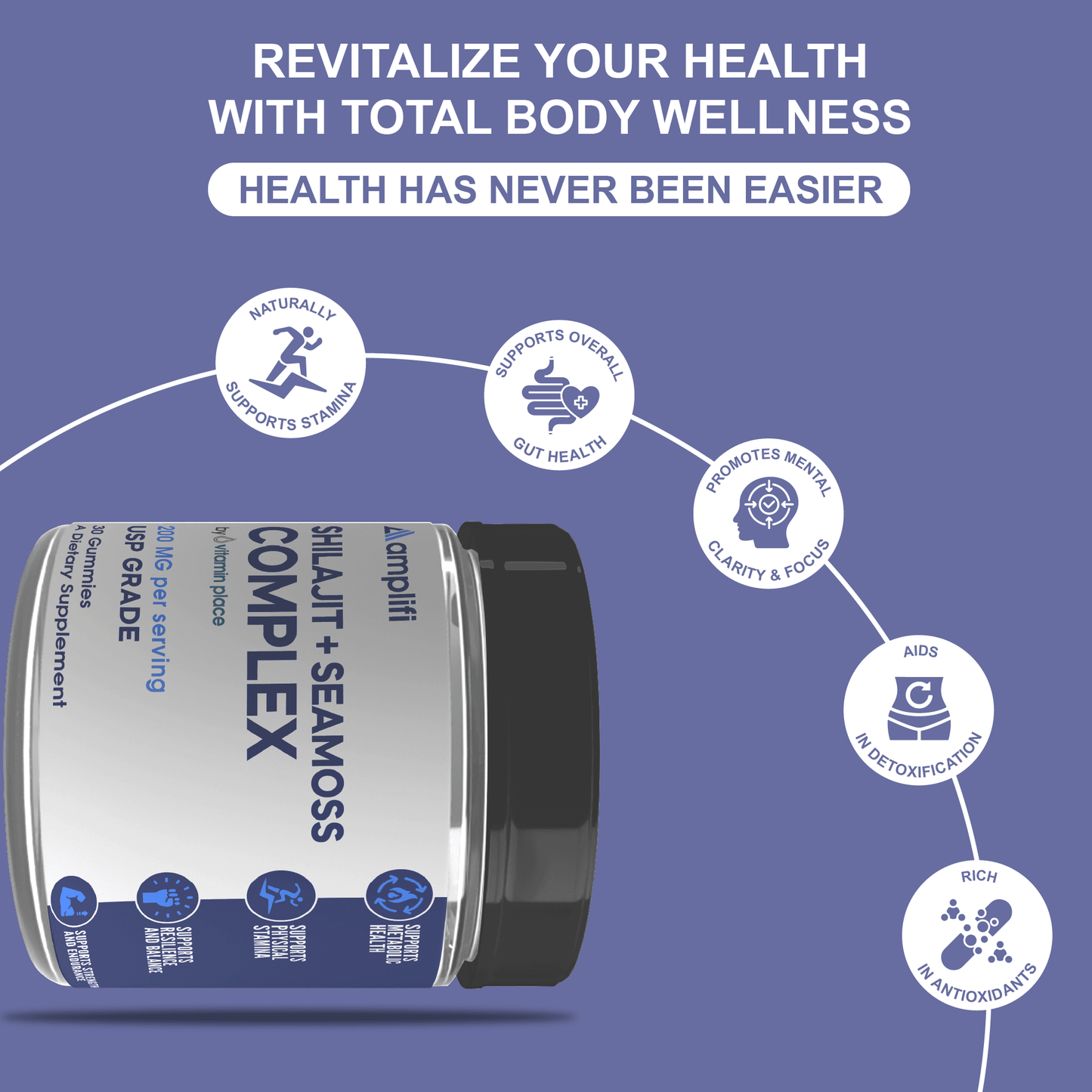 Amplifi Shilajit + Sea Moss Complex - Vitamin Place - Men's Health