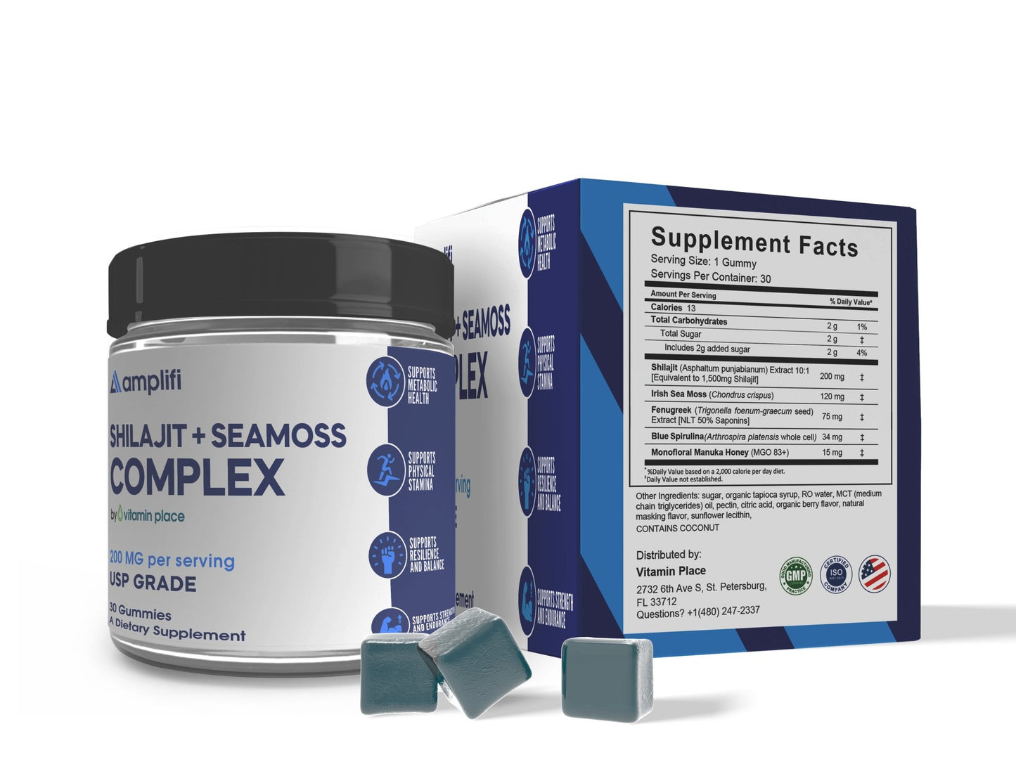 Amplifi Shilajit + Sea Moss Complex - Vitamin Place - Men's Health