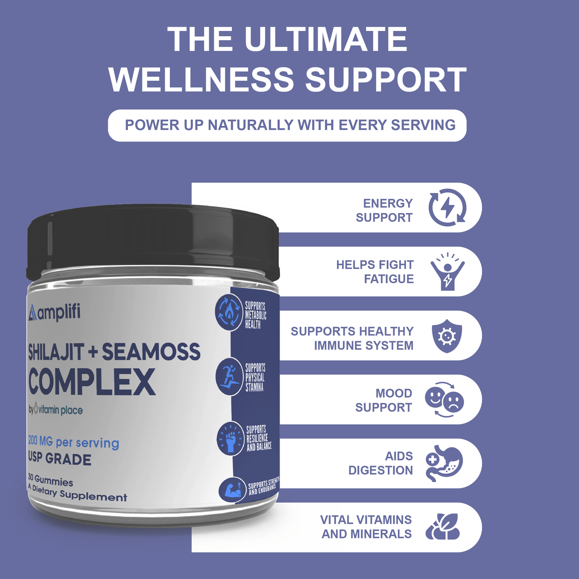 Amplifi Shilajit + Sea Moss Complex - Vitamin Place - Men's Health