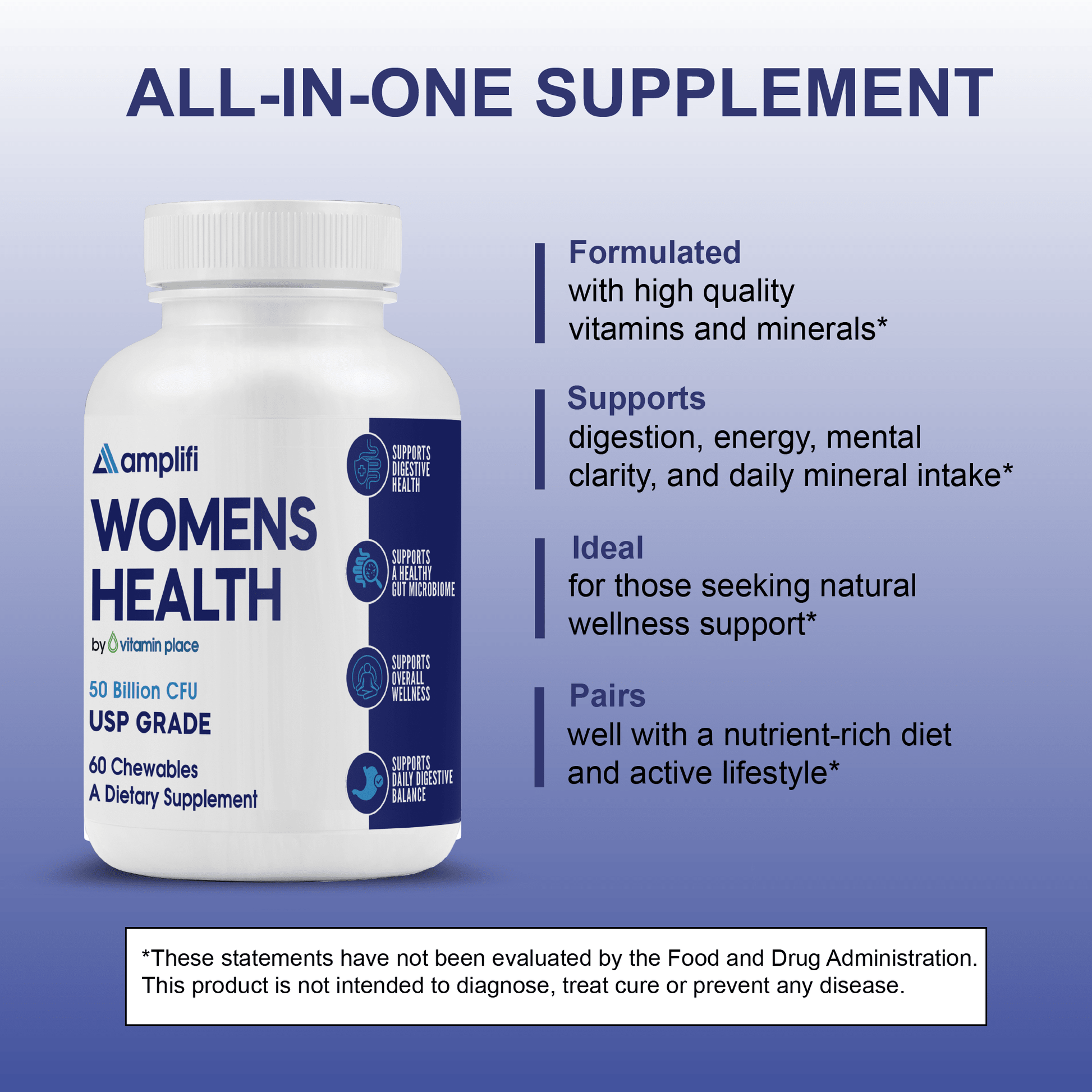 Amplifi Women’s Health Probiotic Chewables - Vitamin Place - Metabolism & Wellness
