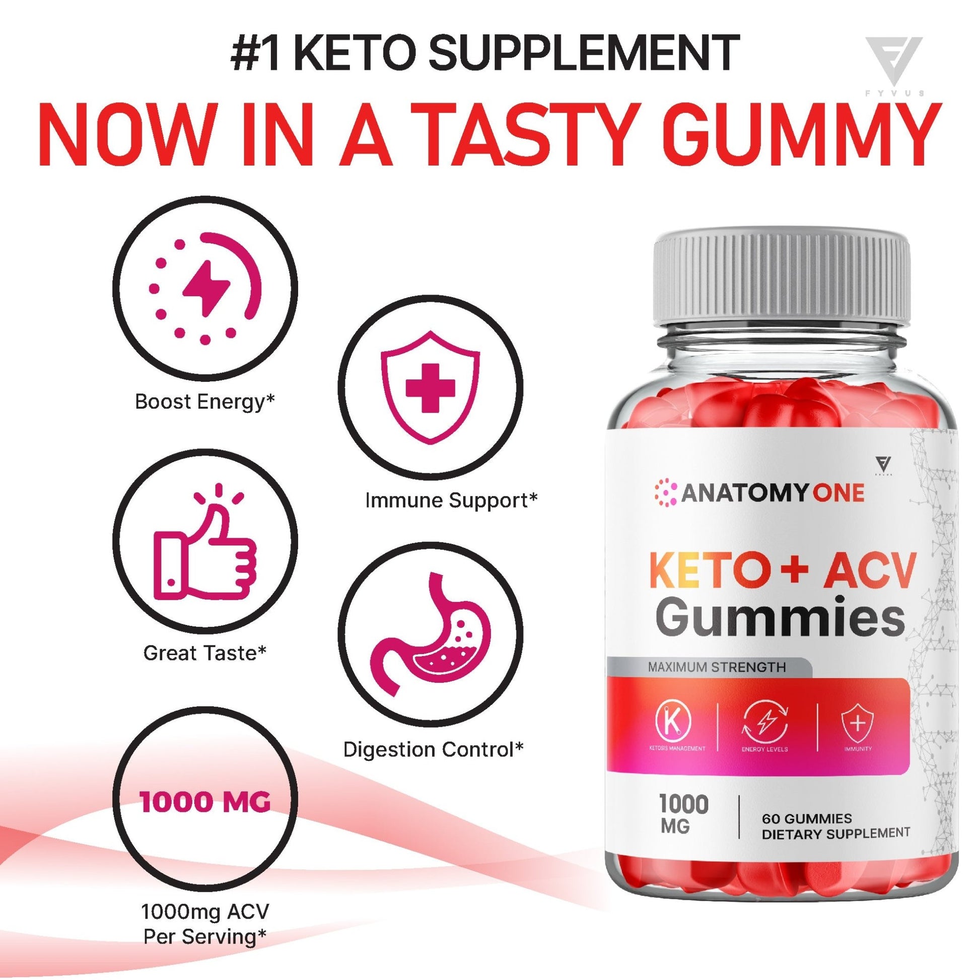 Anatomy One Keto + ACV Gummies - Vitamin Place - Apple Cider Vinegar Gummies