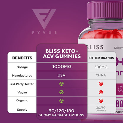 Bliss Keto ACV Gummies - Vitamin Place - Apple Cider Vinegar Gummies