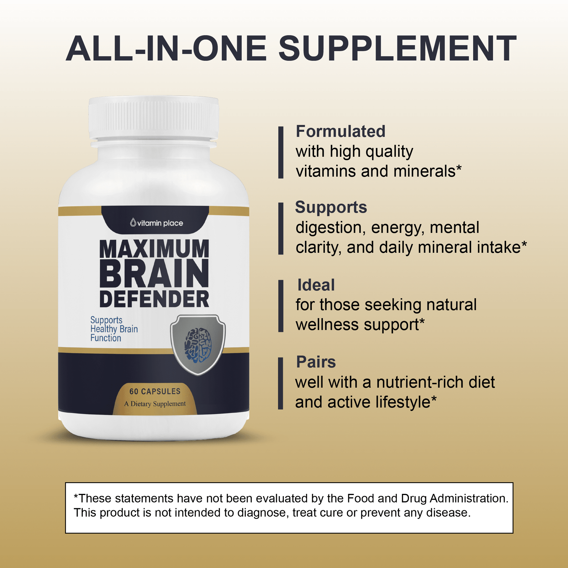 Brain Defender Capsules - Vitamin Place - Brain & Cognitive