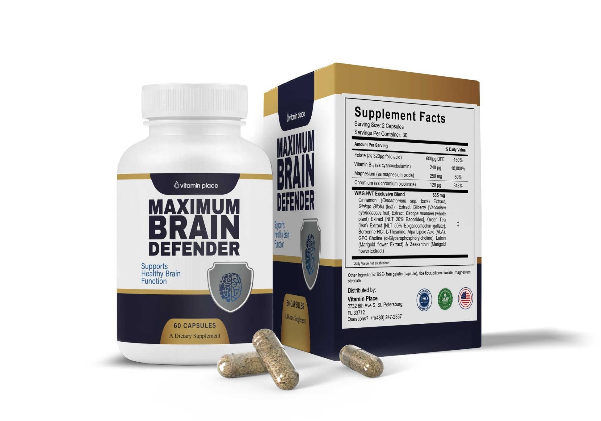 Brain Defender Capsules - Vitamin Place - Brain & Cognitive