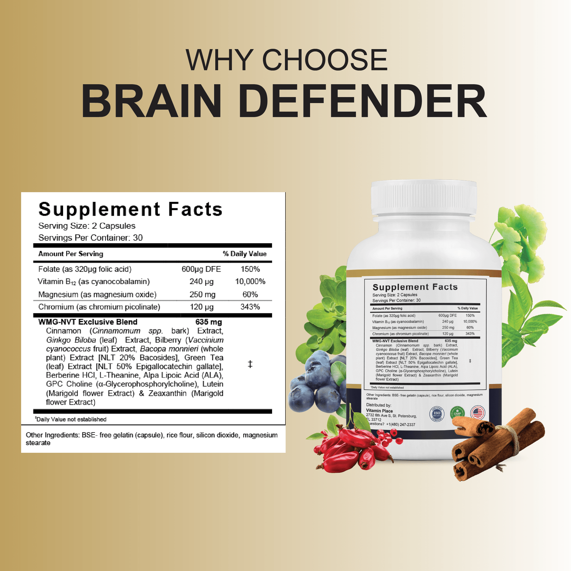 Brain Defender Capsules - Vitamin Place - Brain & Cognitive