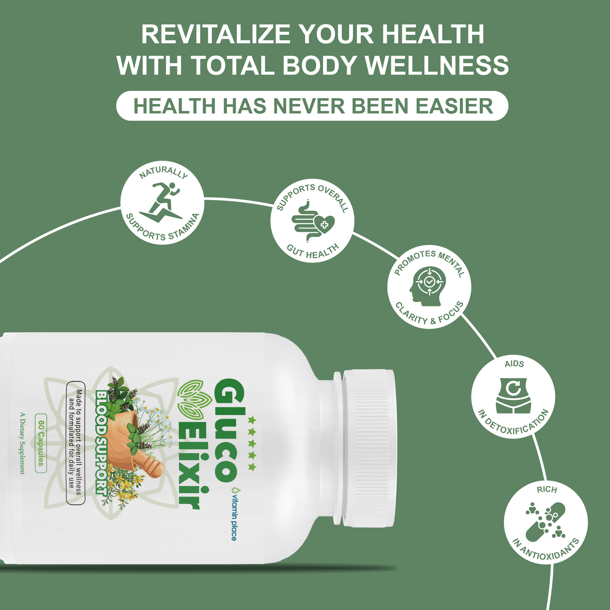 Gluco Elixir Capsules - Vitamin Place - Energy & Circulation