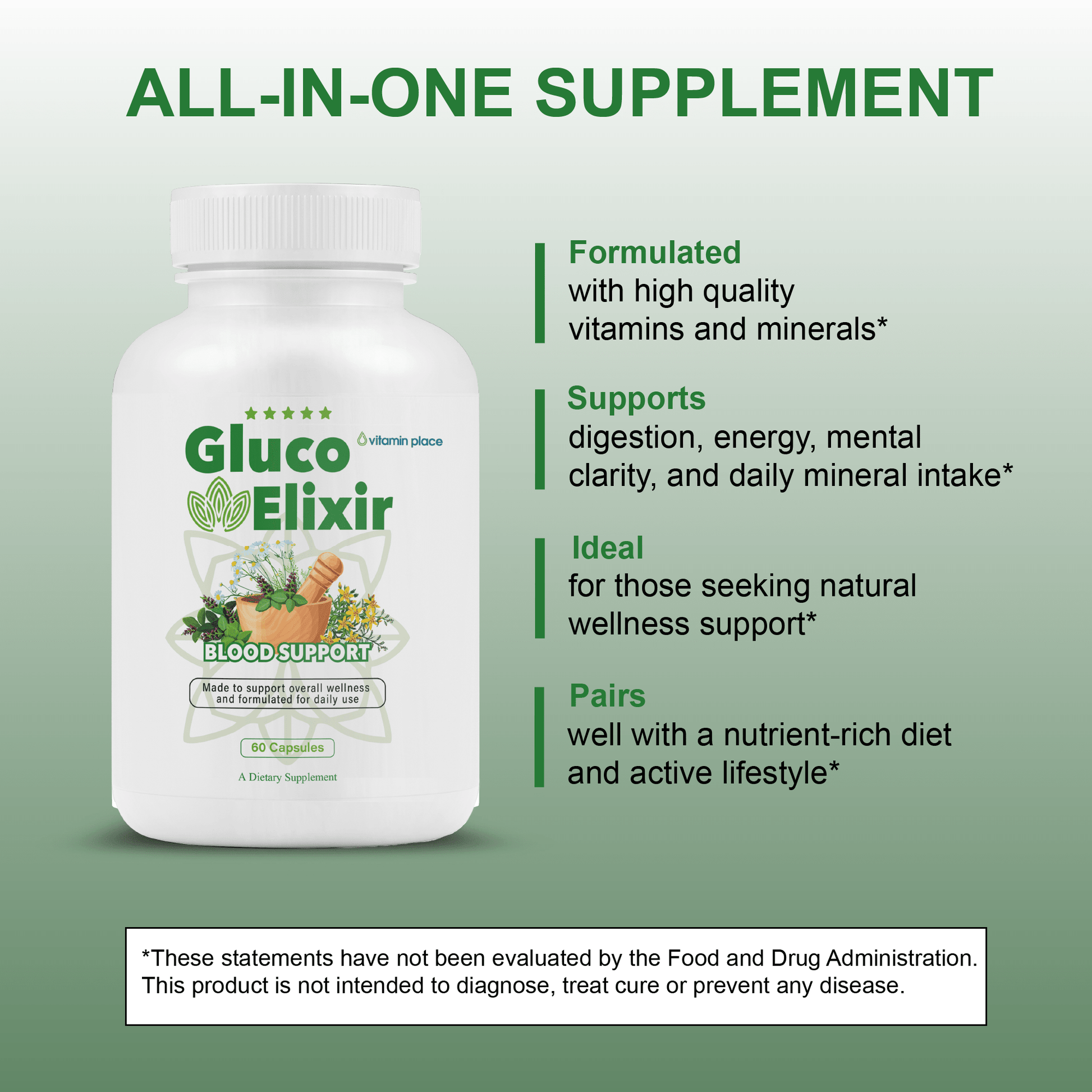 Gluco Elixir Capsules - Vitamin Place - Energy & Circulation