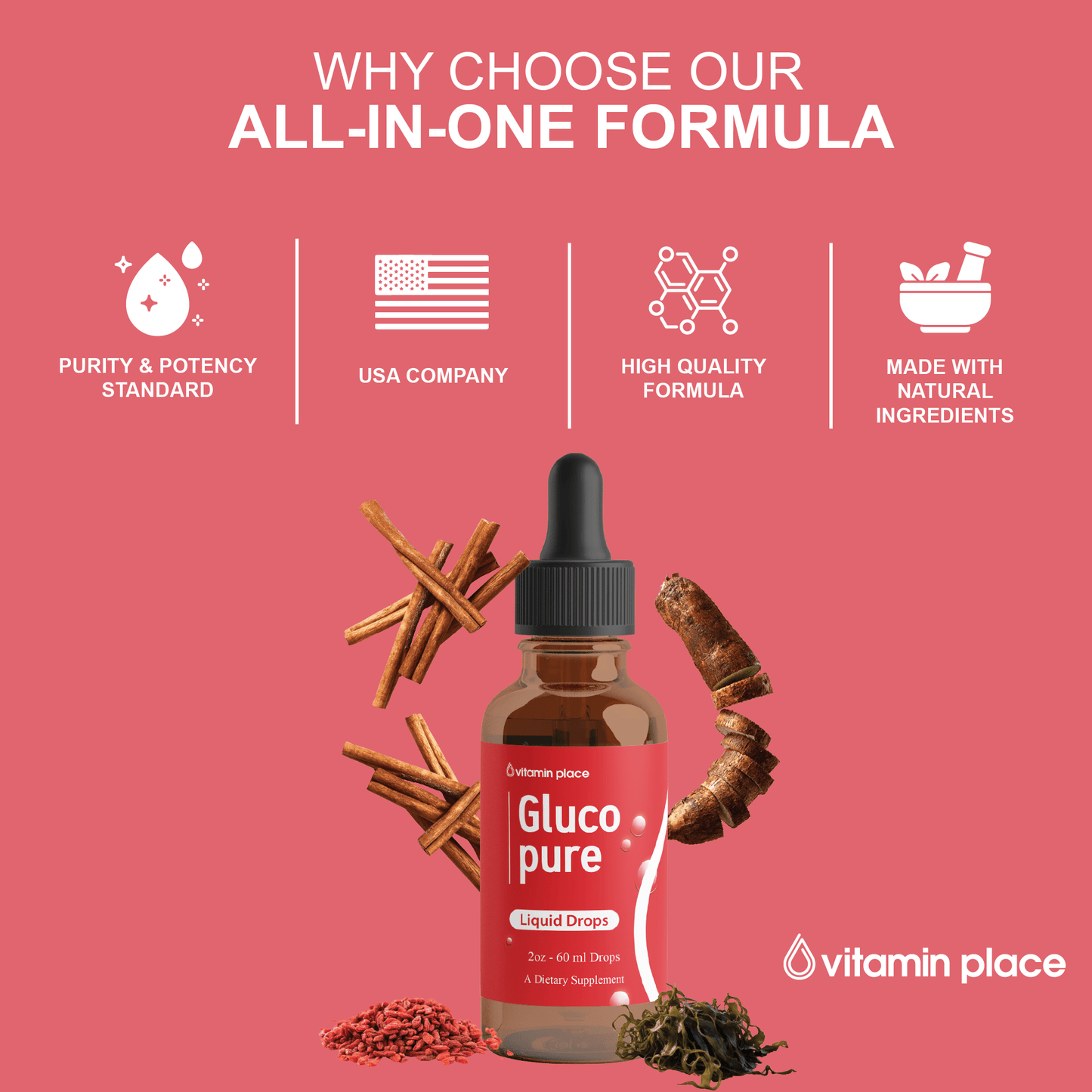 Gluco Pure Drops - Vitamin Place - Energy & Circulation