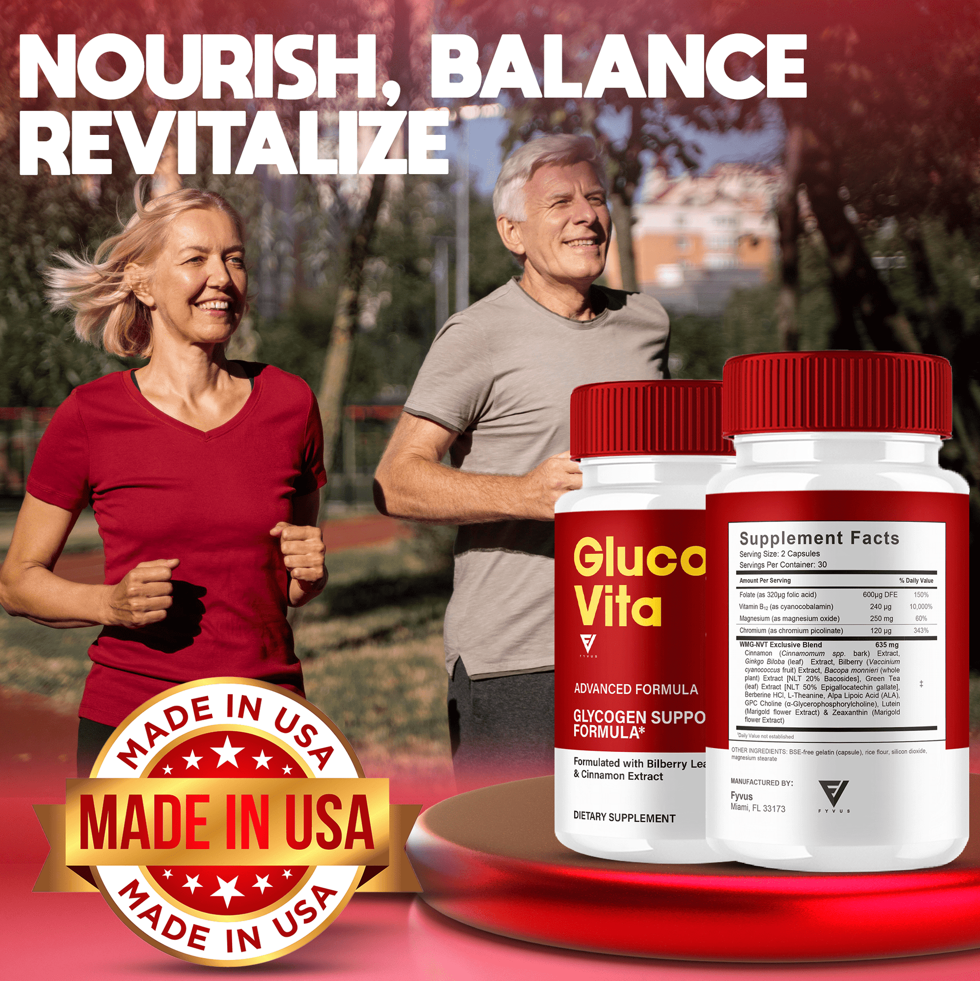 Gluco Vita Glycogen Support Capsules - Vitamin Place - Blood Sugar Capsules