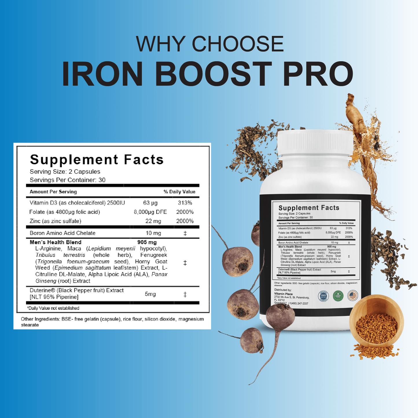 Iron Boost Pro Capsules - Vitamin Place - Men's Health