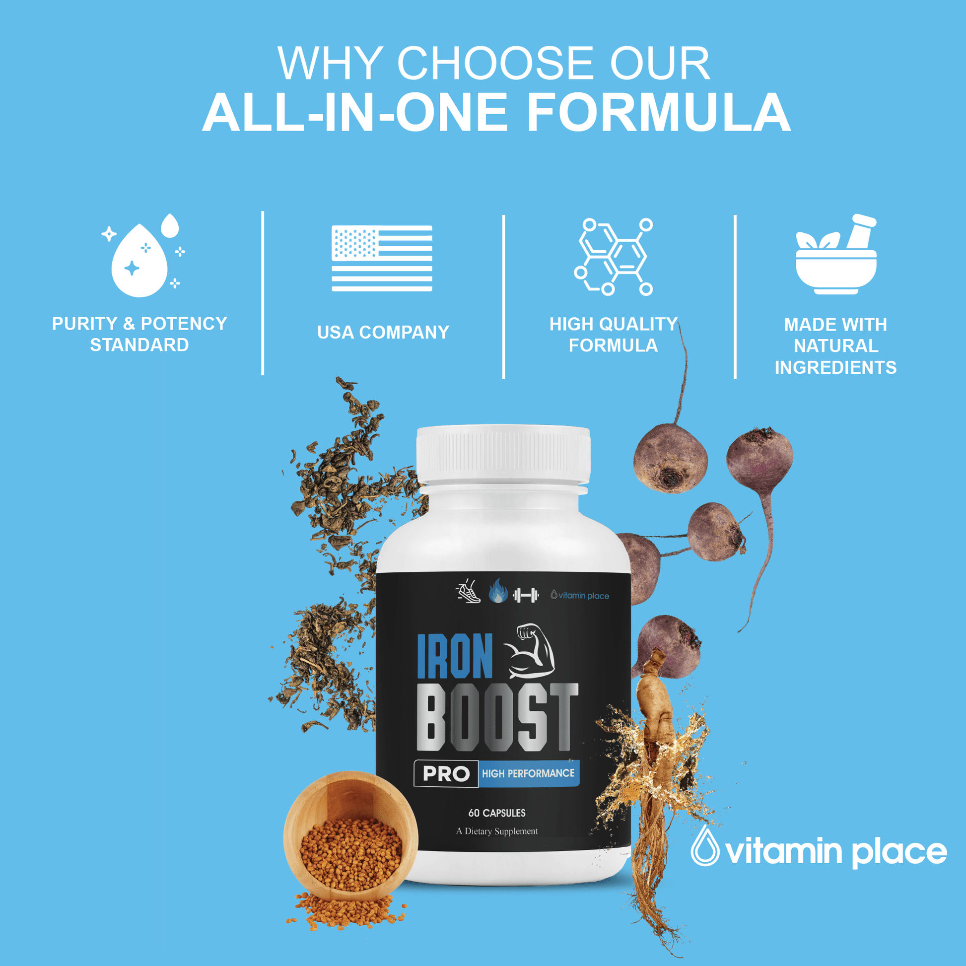 Iron Boost Pro Capsules - Vitamin Place - Men's Health