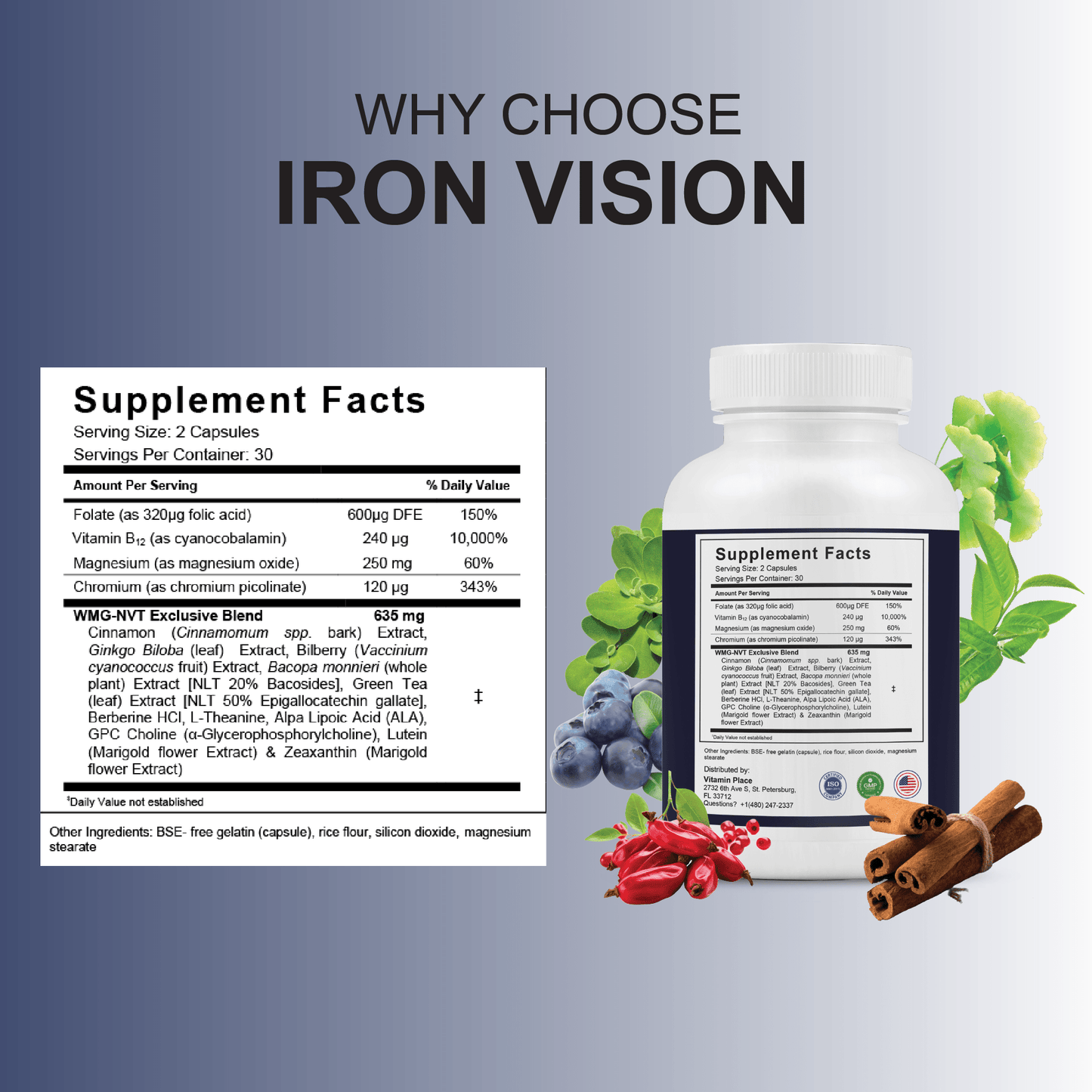 Iron Vision Eye Health Capsules - Vitamin Place - Brain & Cognitive
