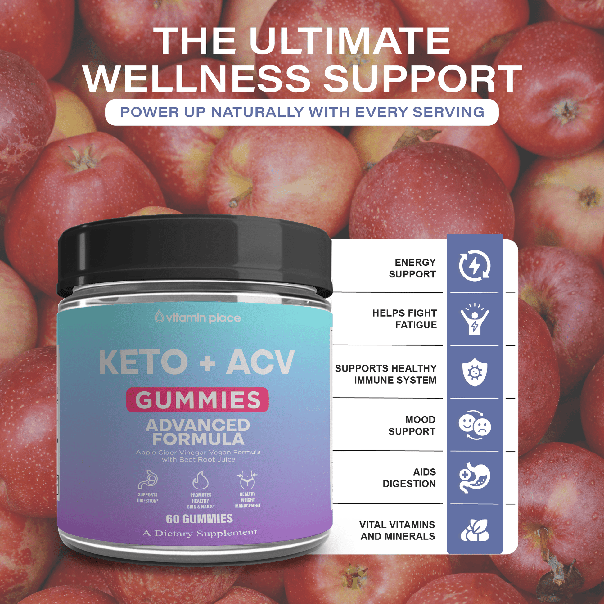 Keto ACV Gummies for Advanced Ketosis - Vitamin Place - Metabolism & Wellness