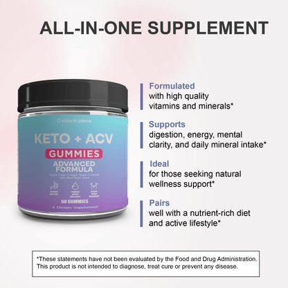Keto ACV Gummies for Advanced Ketosis - Vitamin Place - Metabolism & Wellness