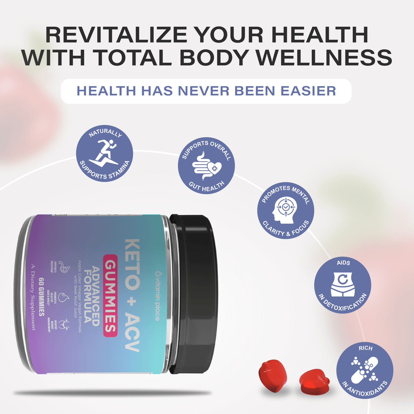 Keto ACV Gummies for Advanced Ketosis - Vitamin Place - Metabolism & Wellness
