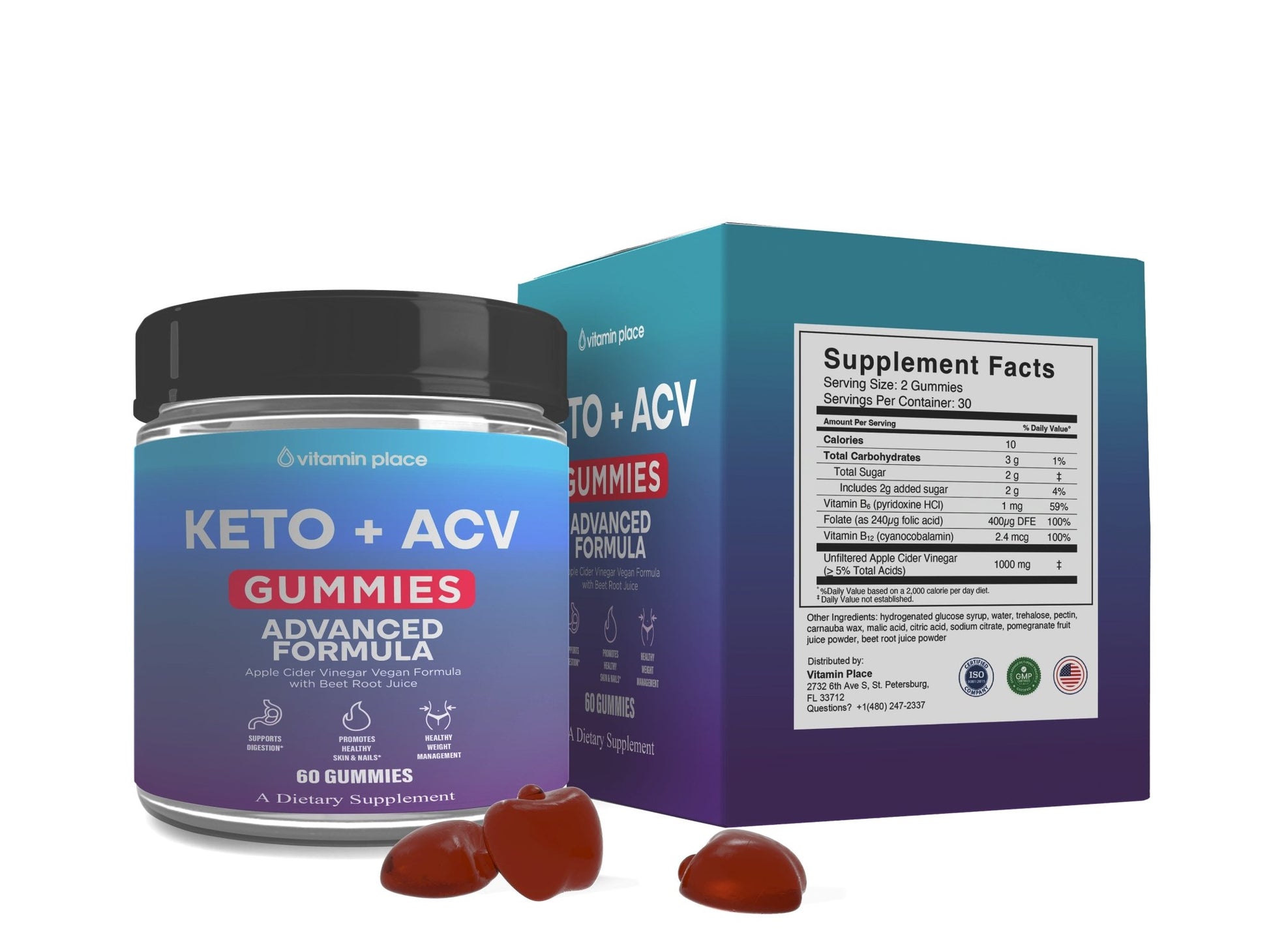 Keto ACV Gummies for Advanced Ketosis - Vitamin Place - Metabolism & Wellness