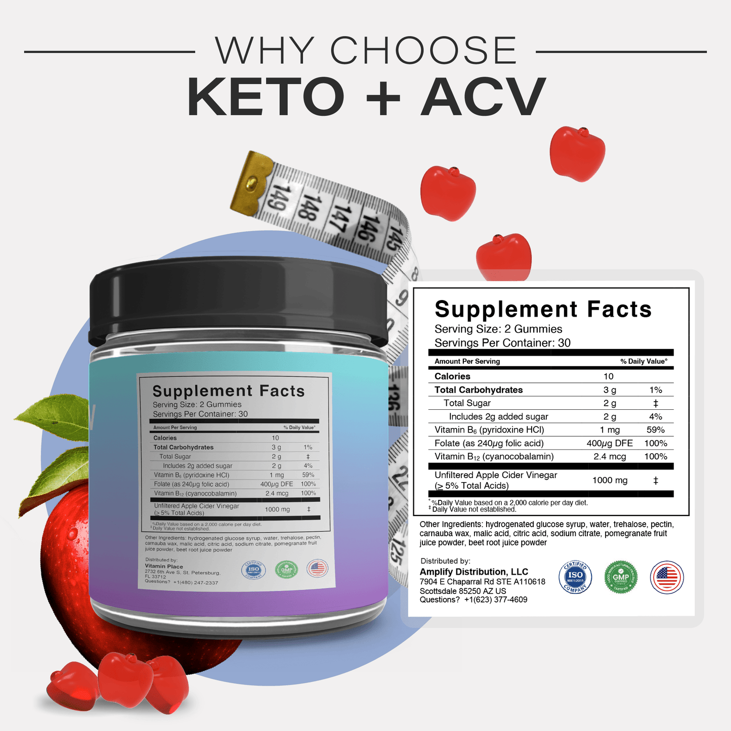 Keto ACV Gummies for Advanced Ketosis - Vitamin Place - Metabolism & Wellness