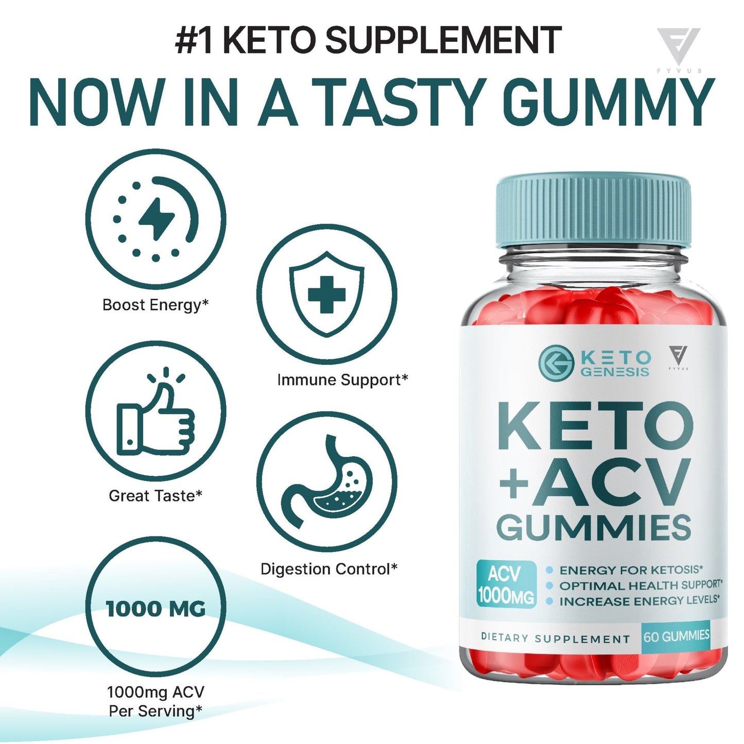 Keto Genesis - Keto ACV Gummies - Vitamin Place - Apple Cider Vinegar Gummies