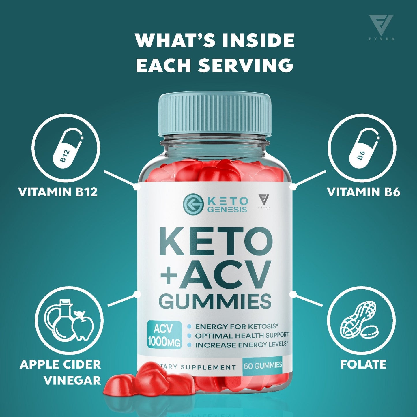 Keto Genesis - Keto ACV Gummies - Vitamin Place - Apple Cider Vinegar Gummies