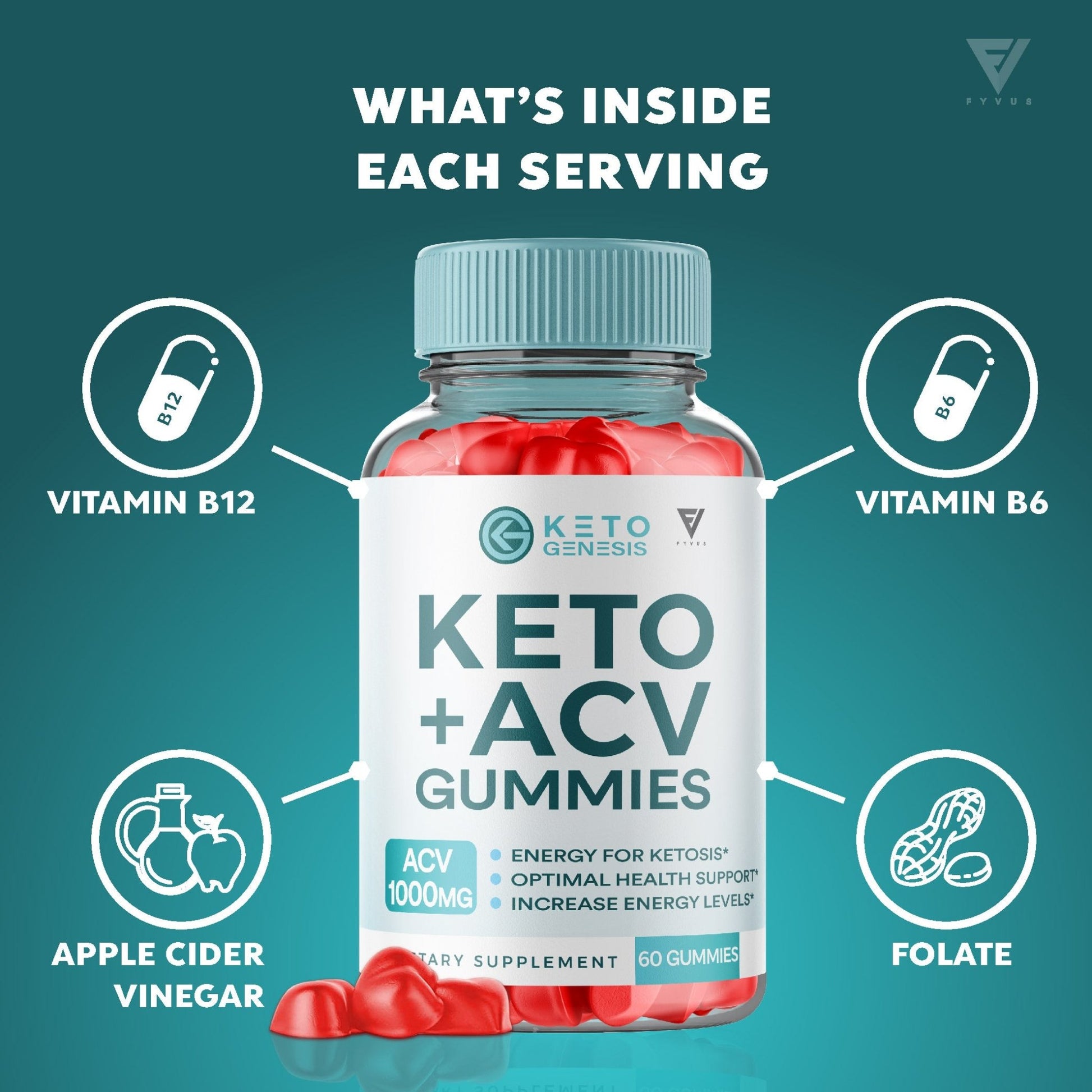 Keto Genesis - Keto ACV Gummies - Vitamin Place - Apple Cider Vinegar Gummies