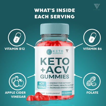 Keto Genesis - Keto ACV Gummies - Vitamin Place - Apple Cider Vinegar Gummies